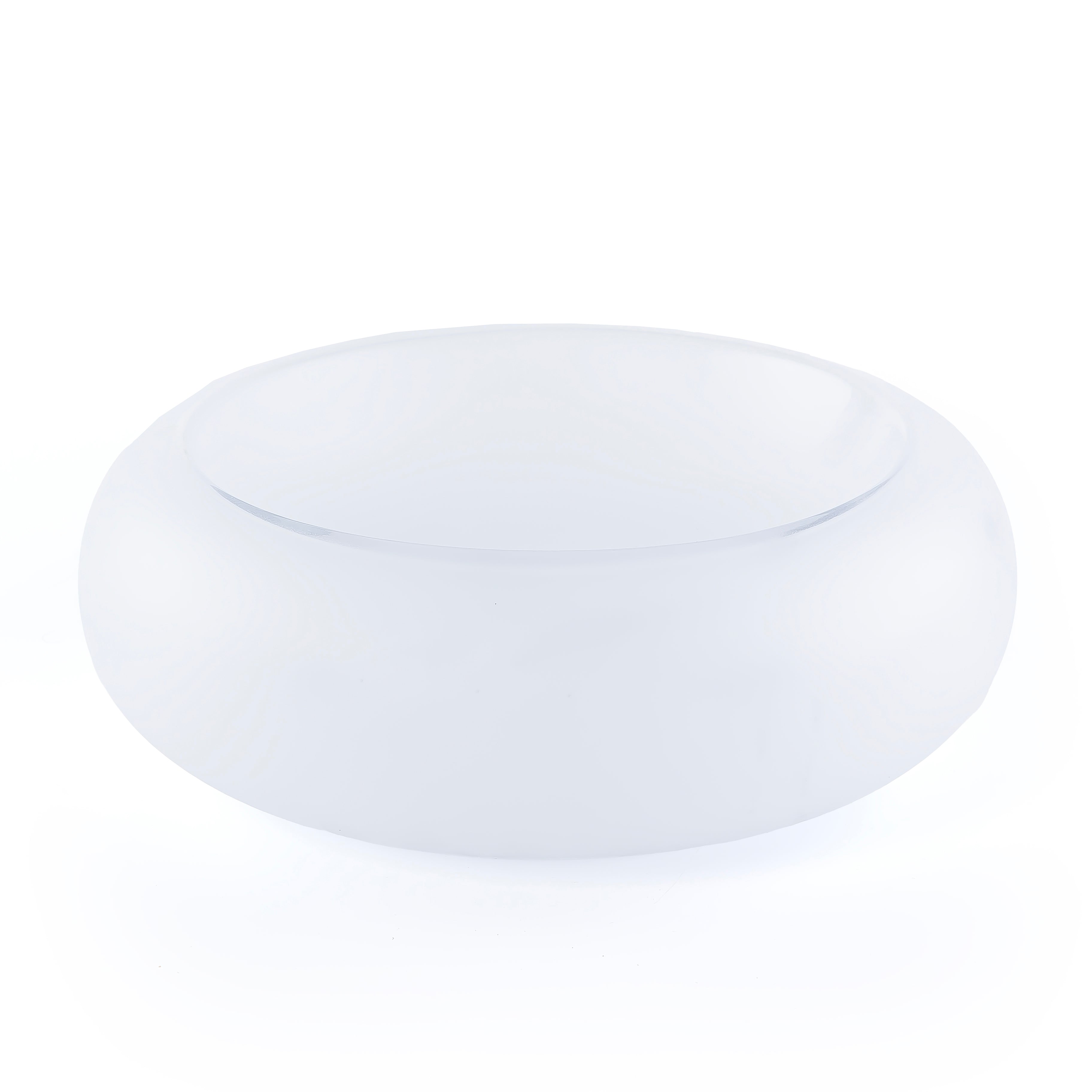 Elegant Large Glass Serving Bowl - White