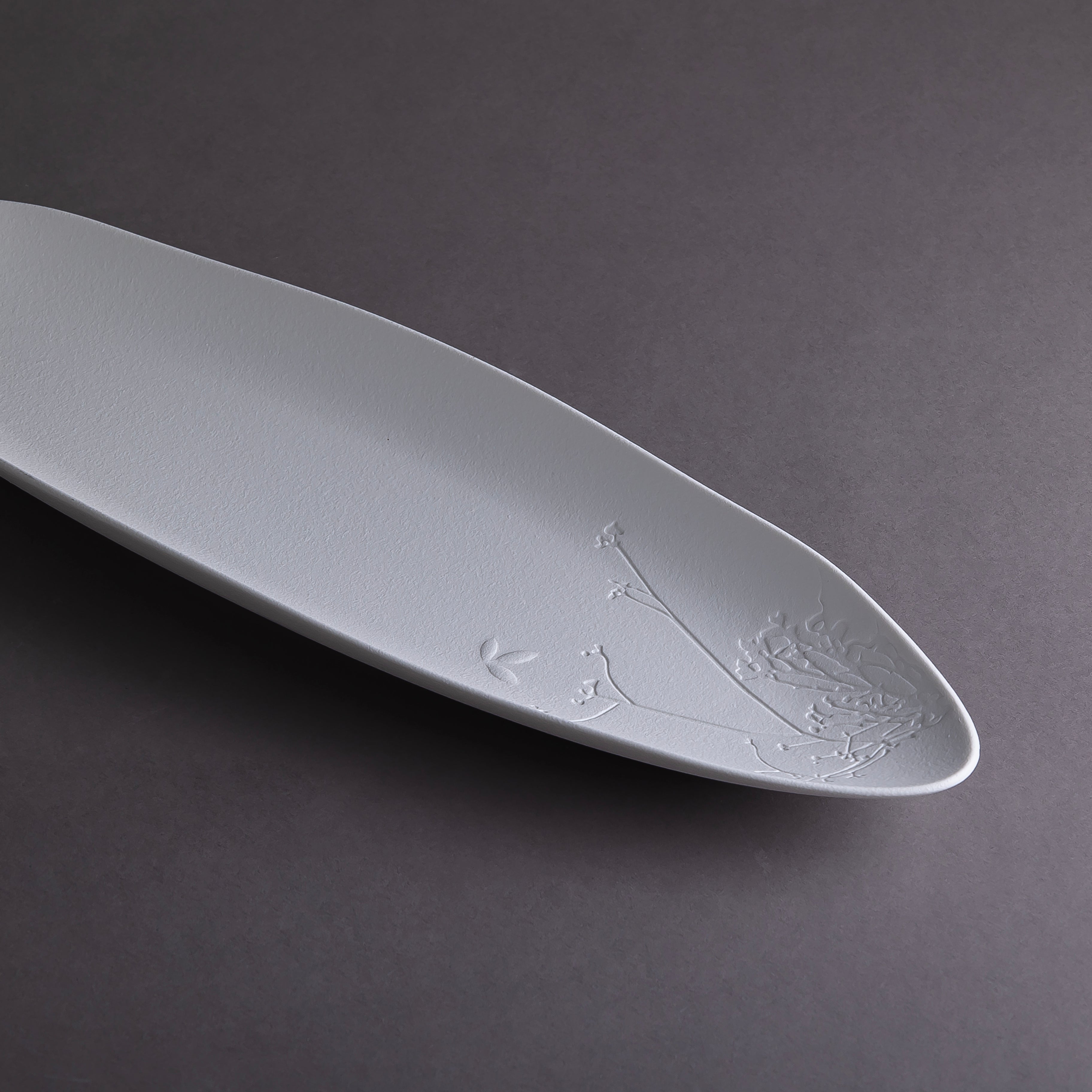 طبق سيراميك - أبيض مطفي