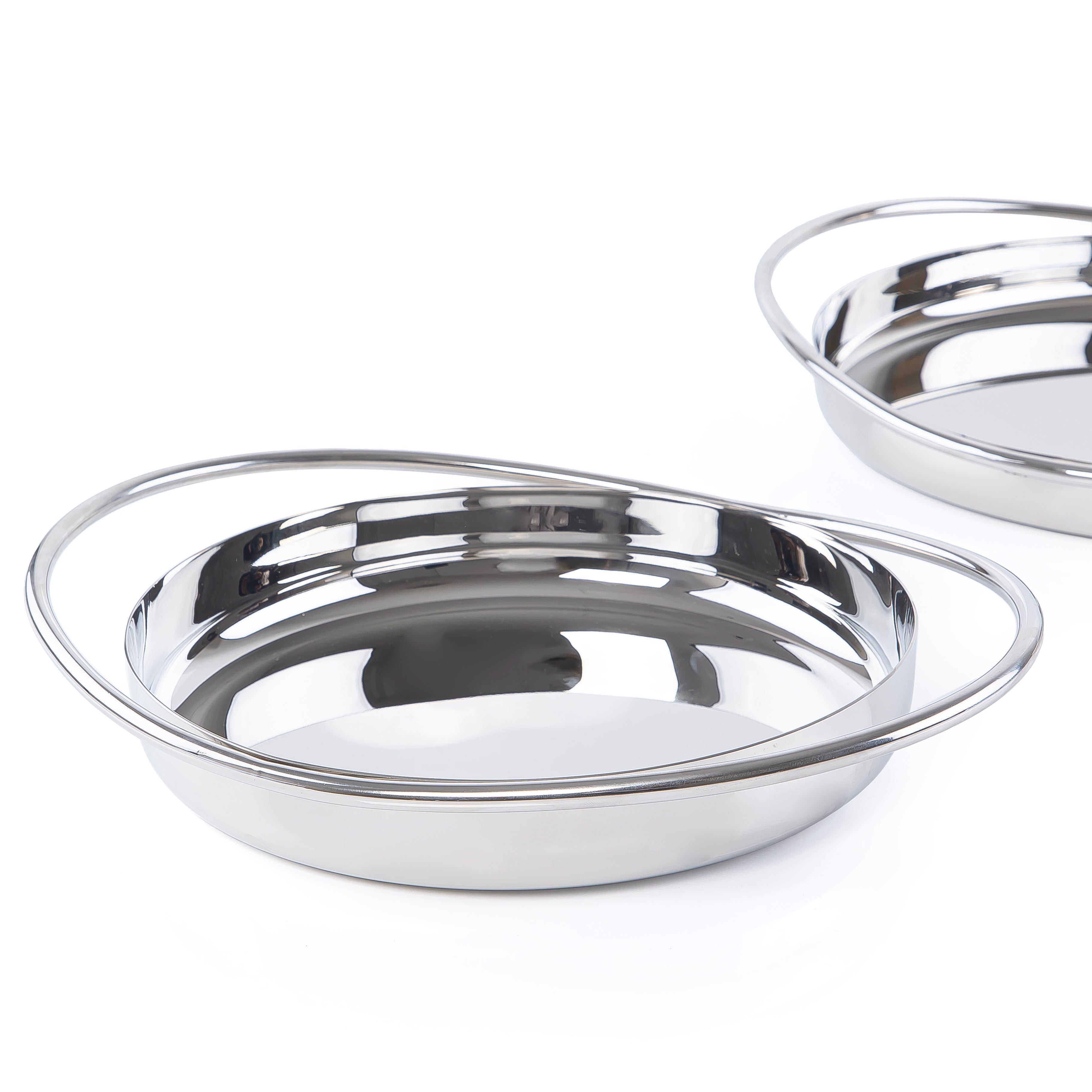 طقم 2 طبق للتقديم ستانلس ستيل مع بوكس هدايا