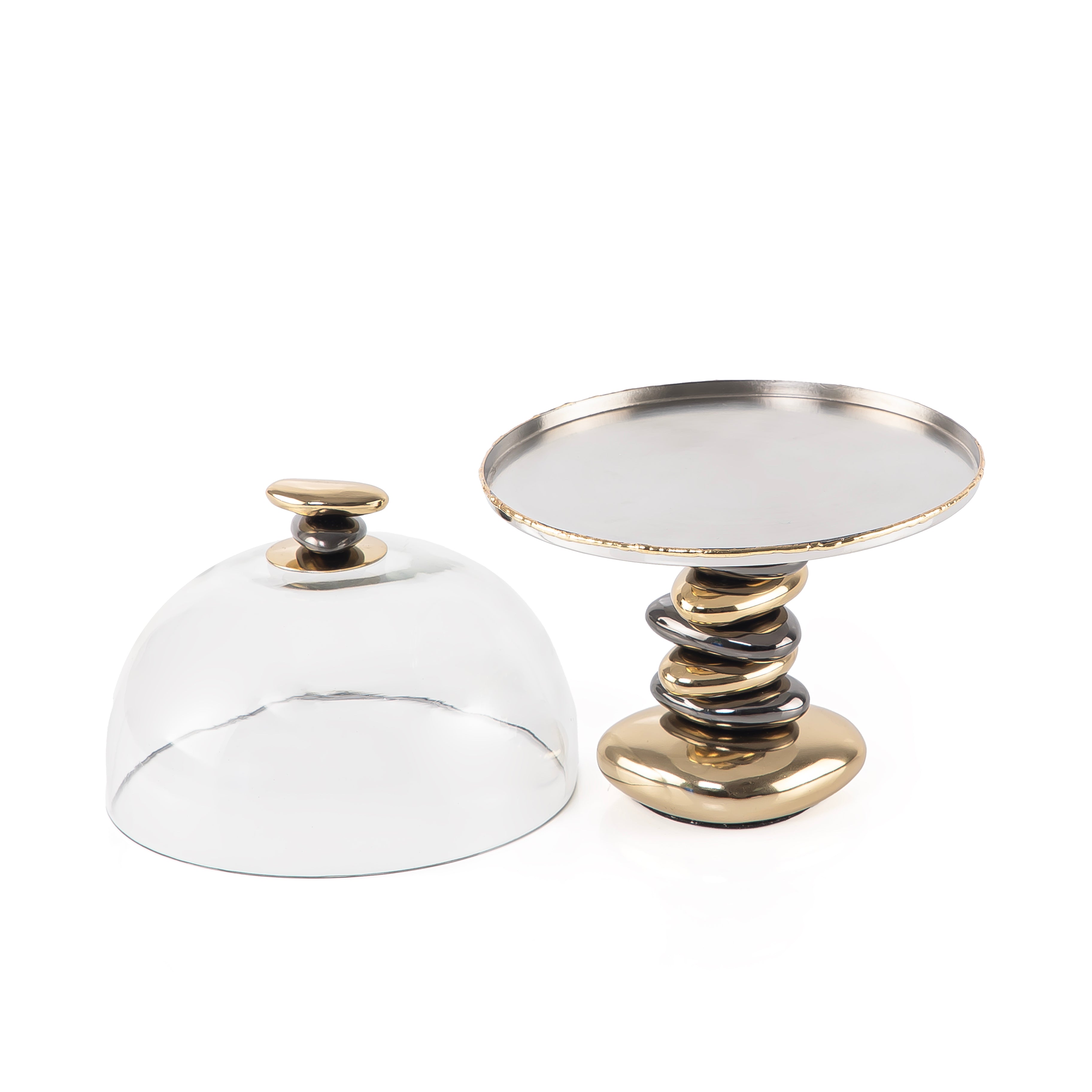 حامل معدني لتقديم الكيك - كبير