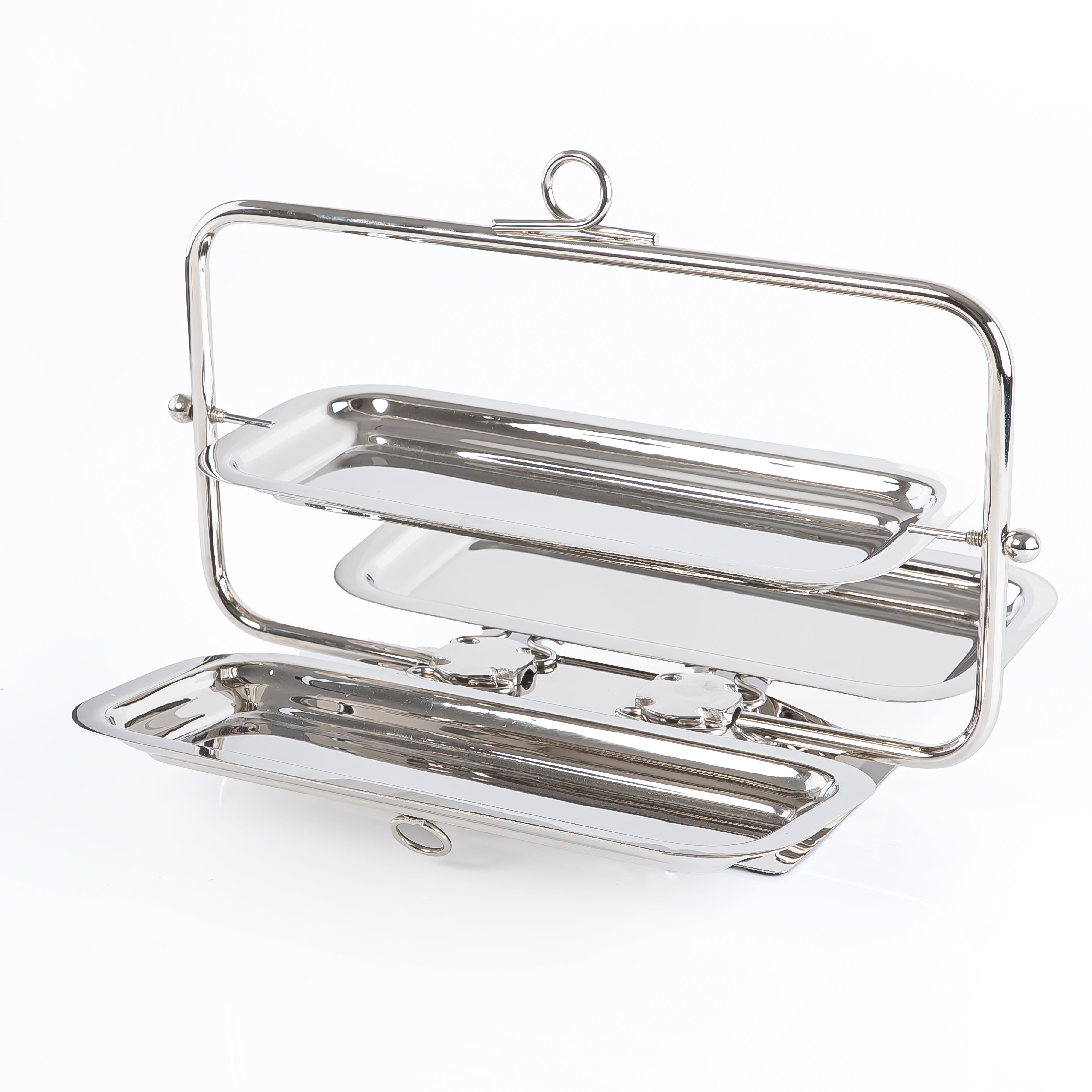 Stainless steel three tiers stand - silver large
