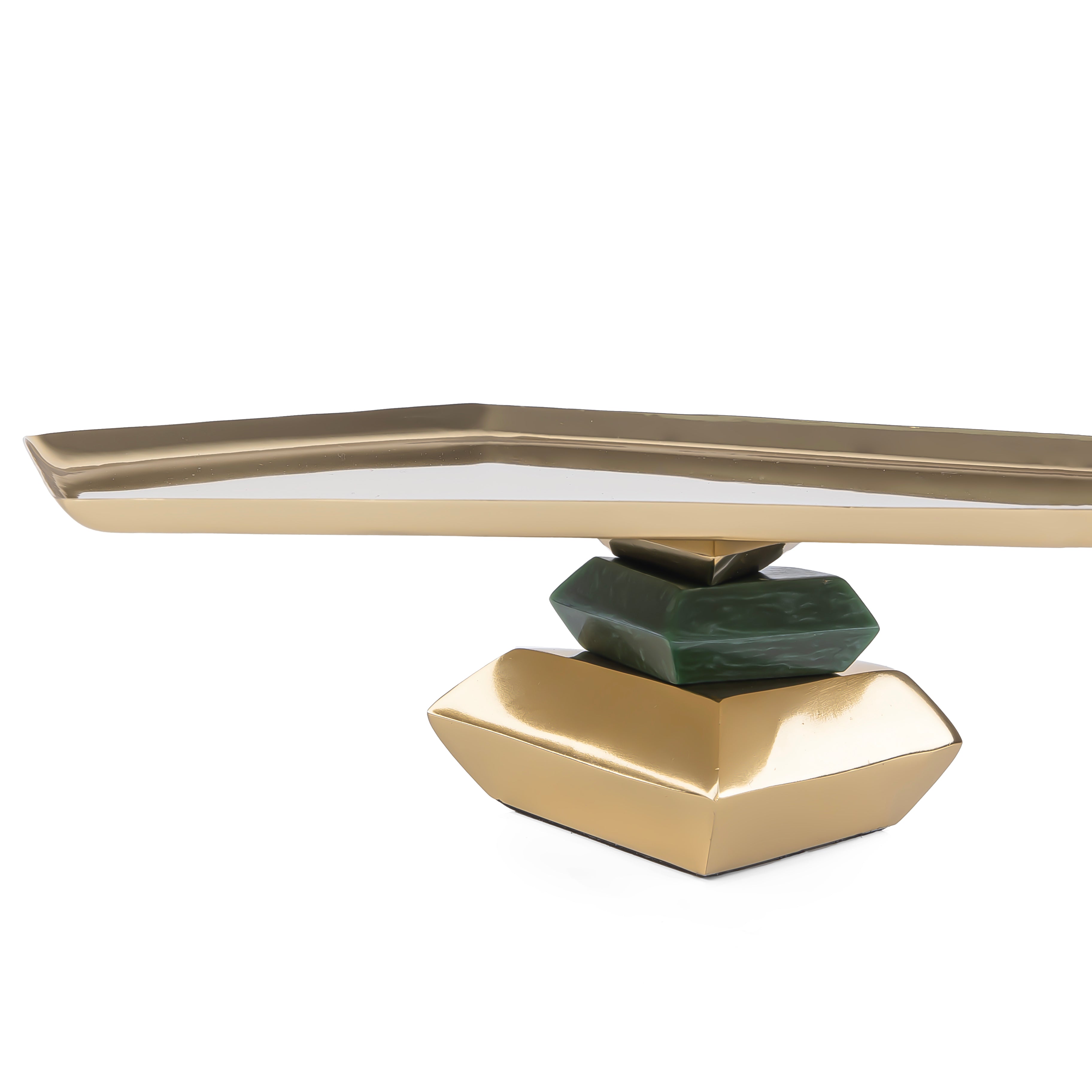 Metal stand-green and gold small