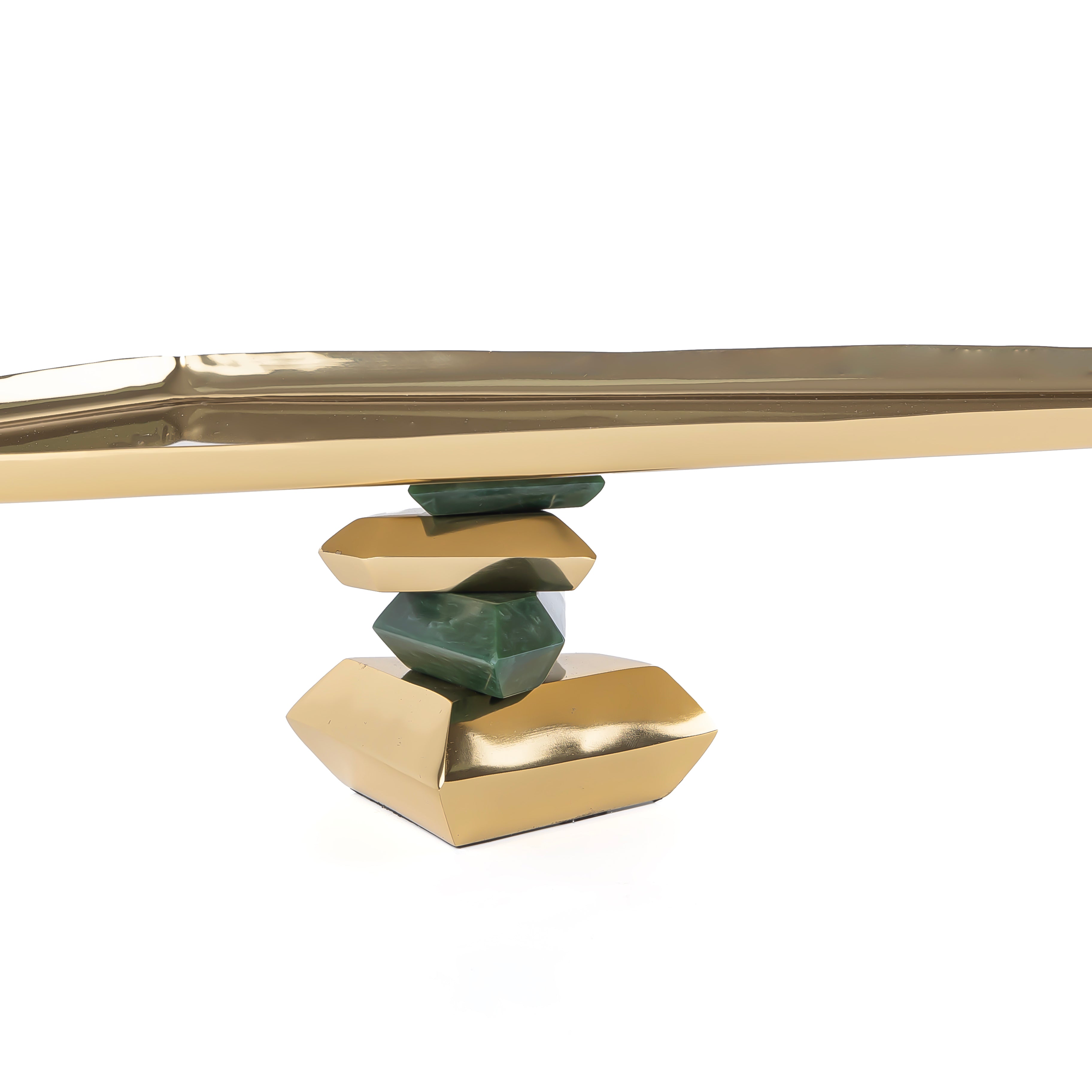 Metal stand-green and gold large