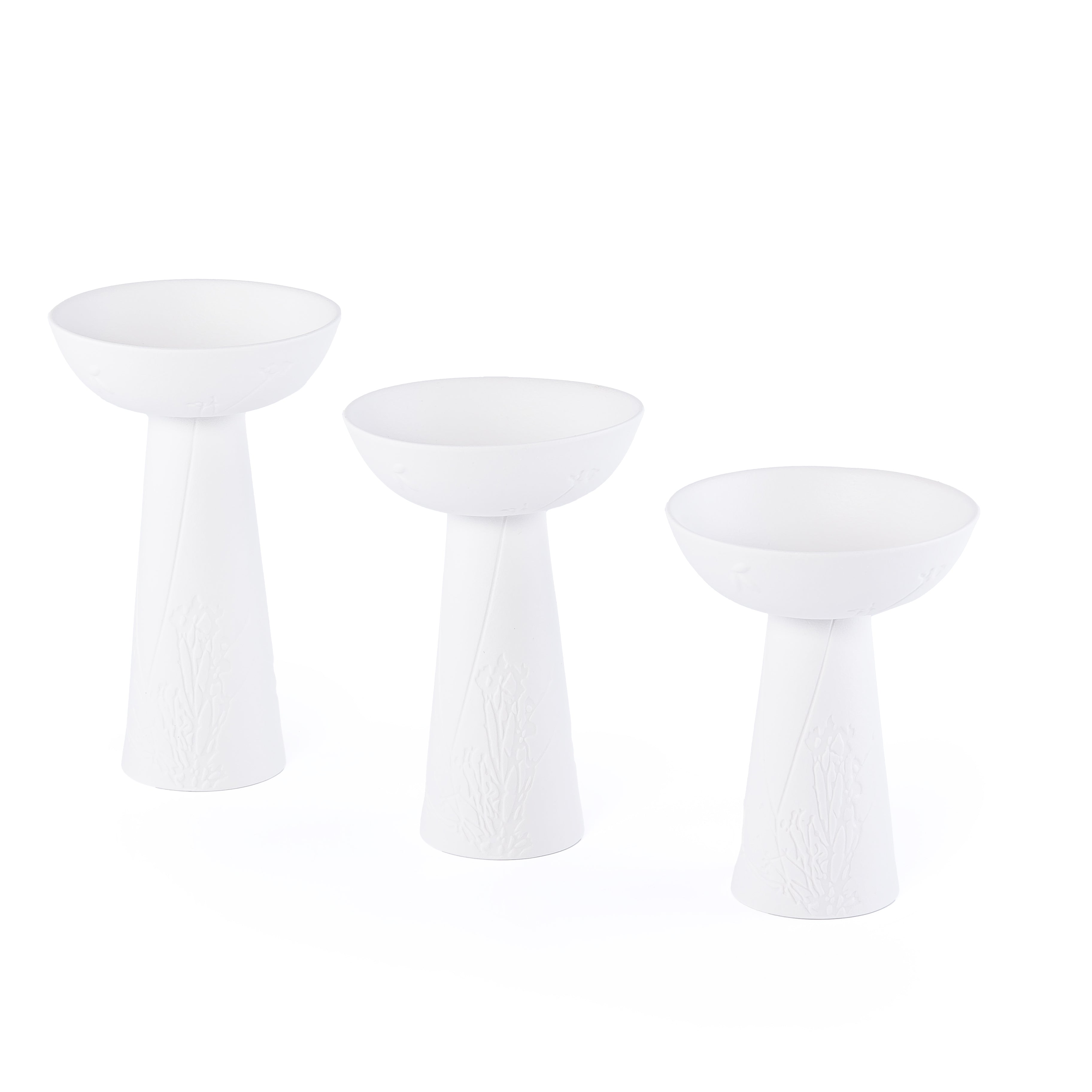 طقم مكون من 3 ستاند سيراميك مع بوكس هدايا - أبيض