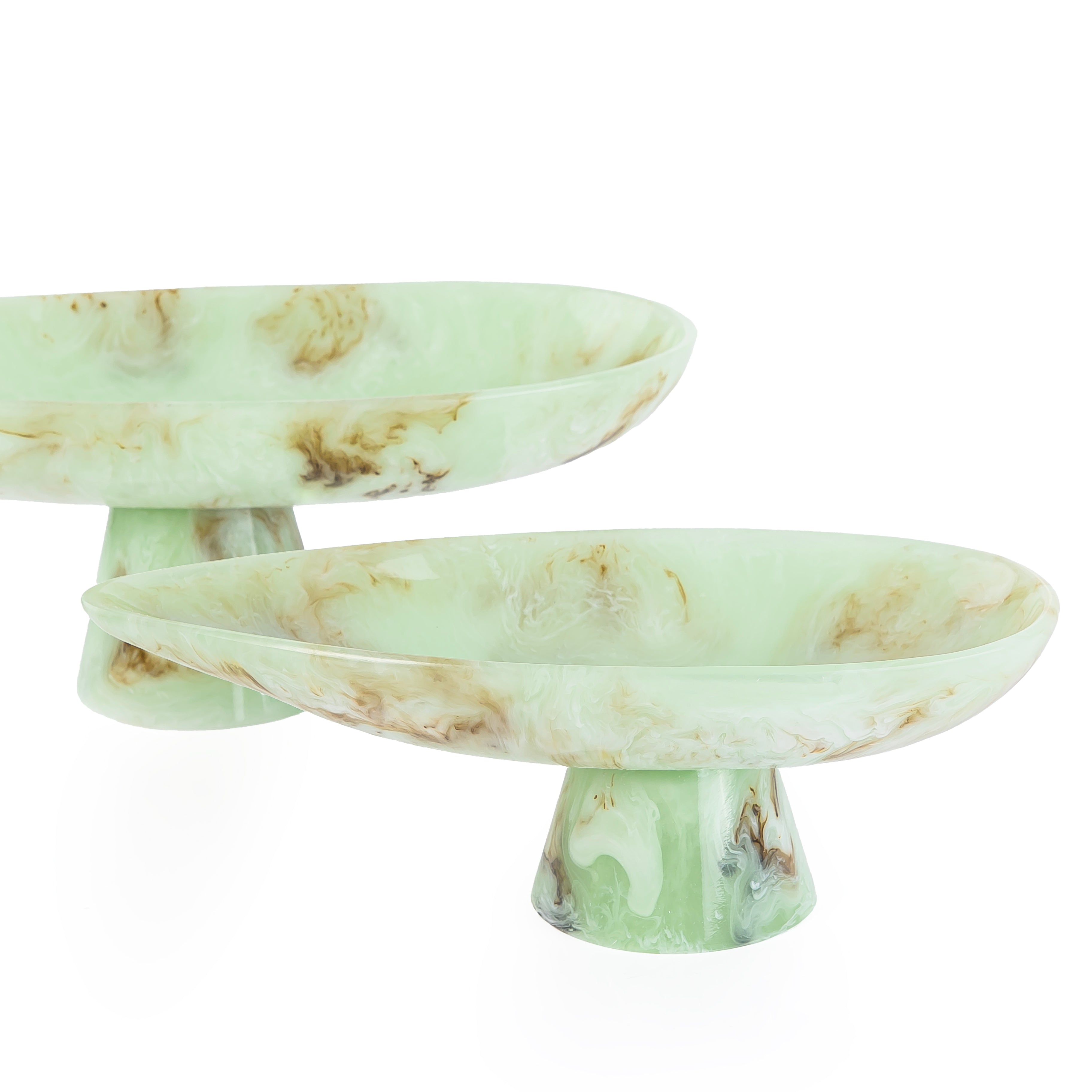 Set of 2 Resin Stand with gift box - Green