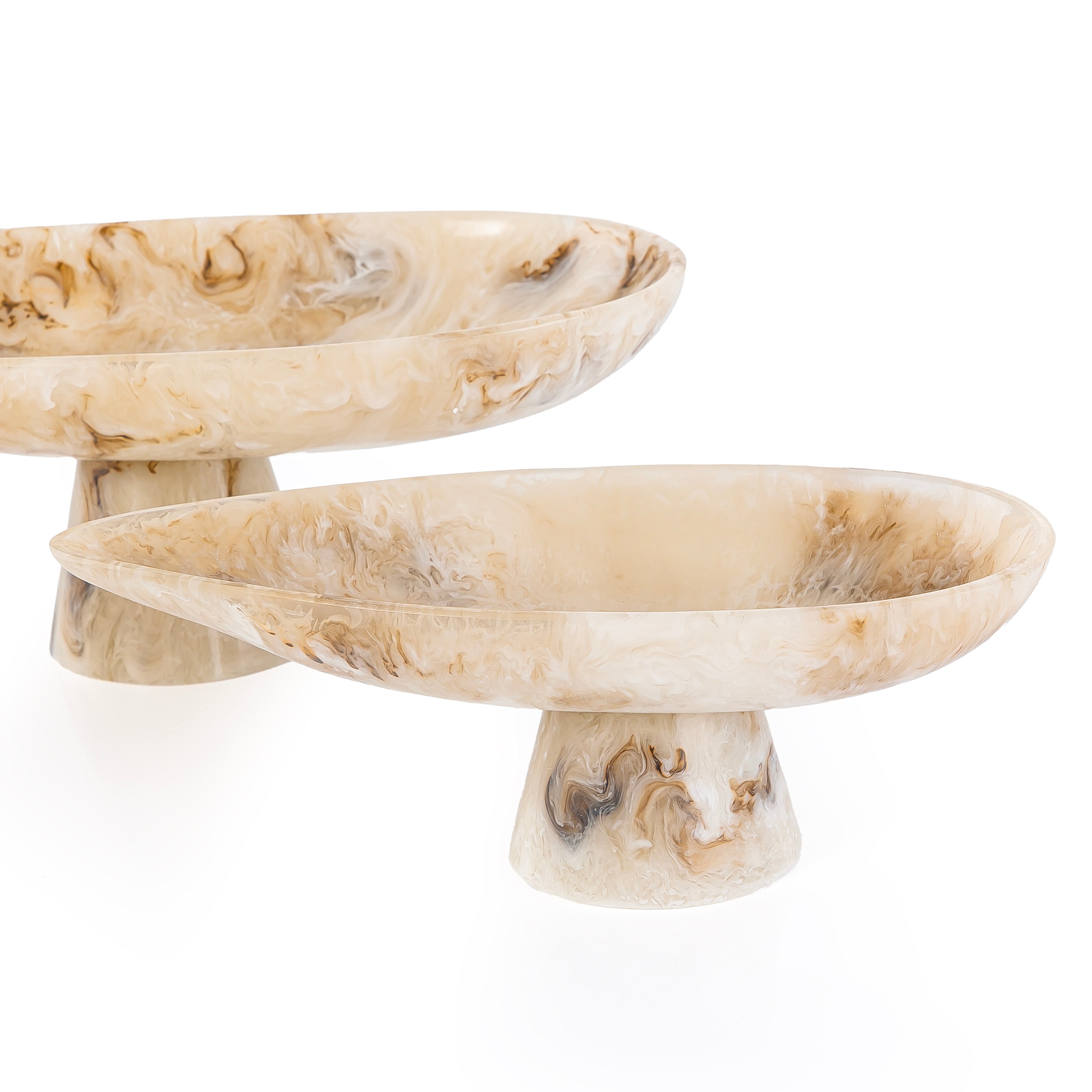 Set of 2 Resin Stand with gift box - Beige