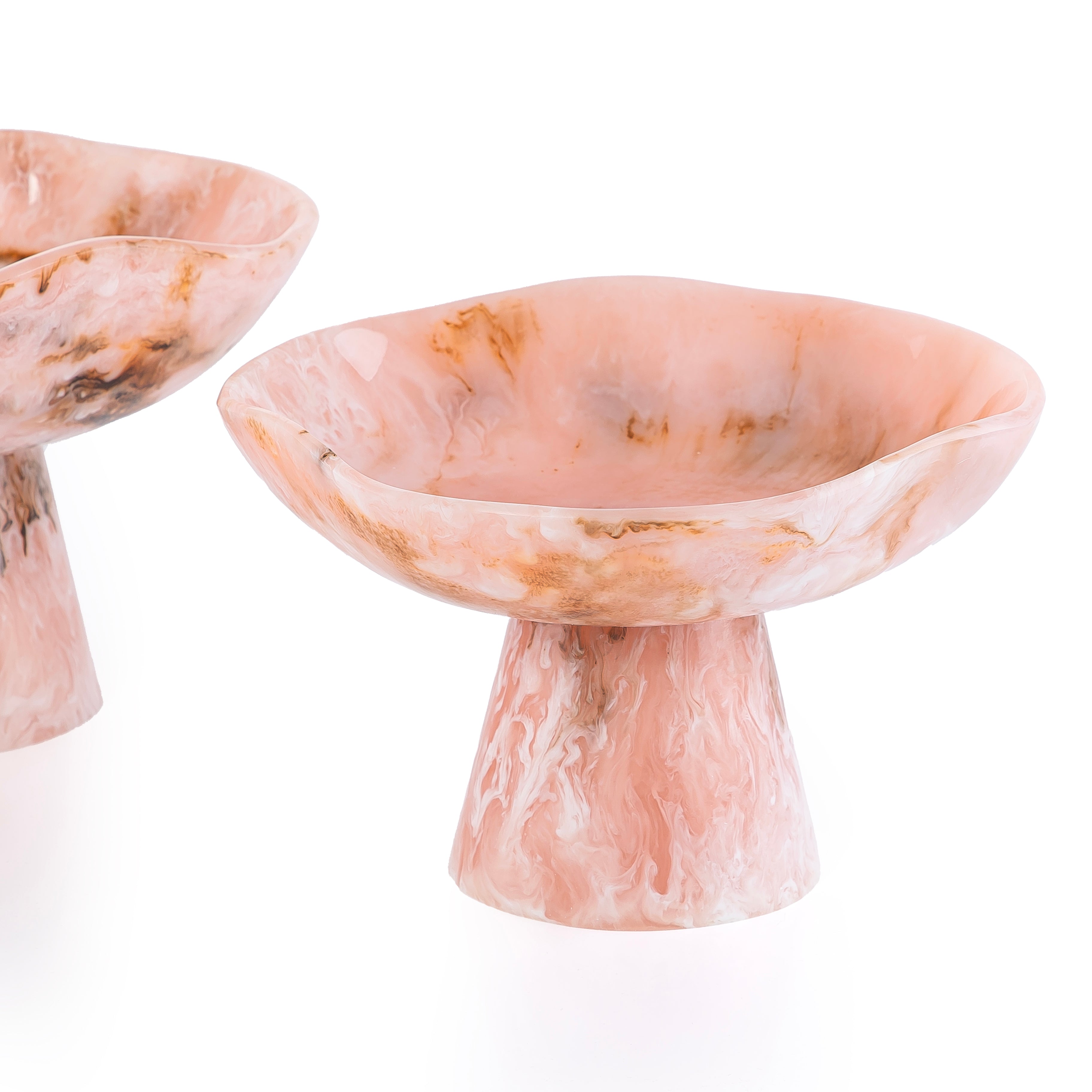 Set of 2 Resin Circular Stand with gift box - Pink