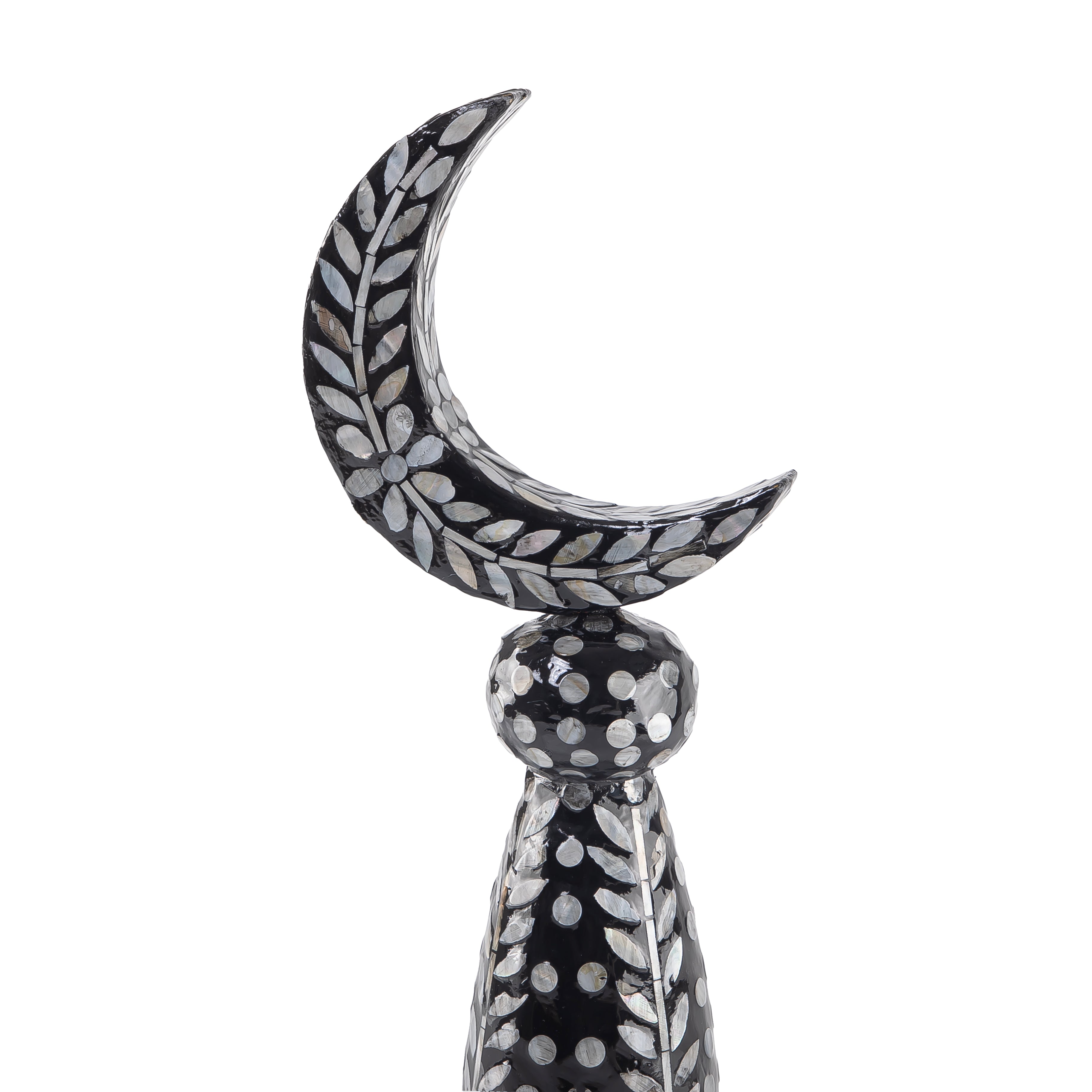 Small crescent moon decoration stand - black