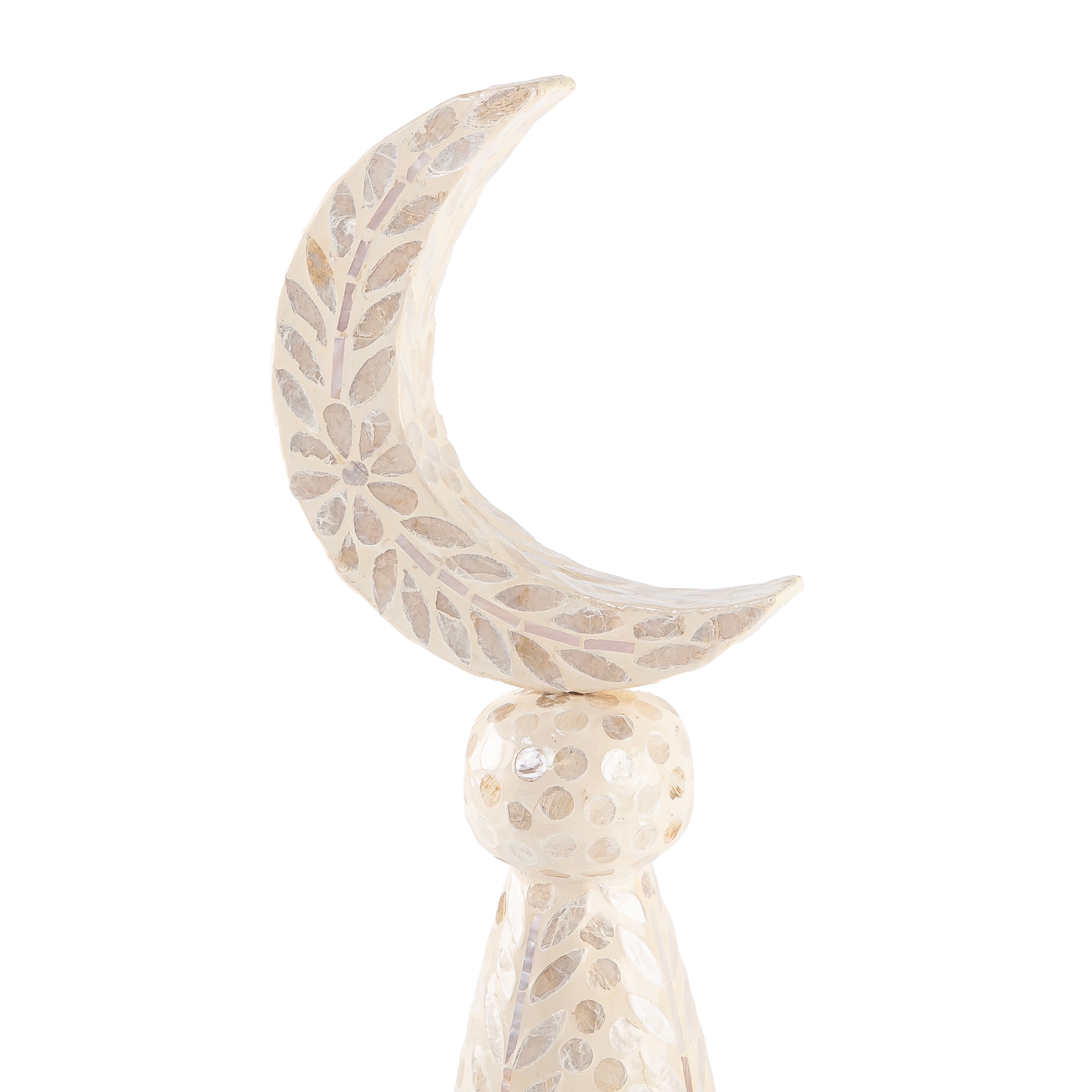 ستاند ديكور على شكل هلال حجم صغير - كريمي