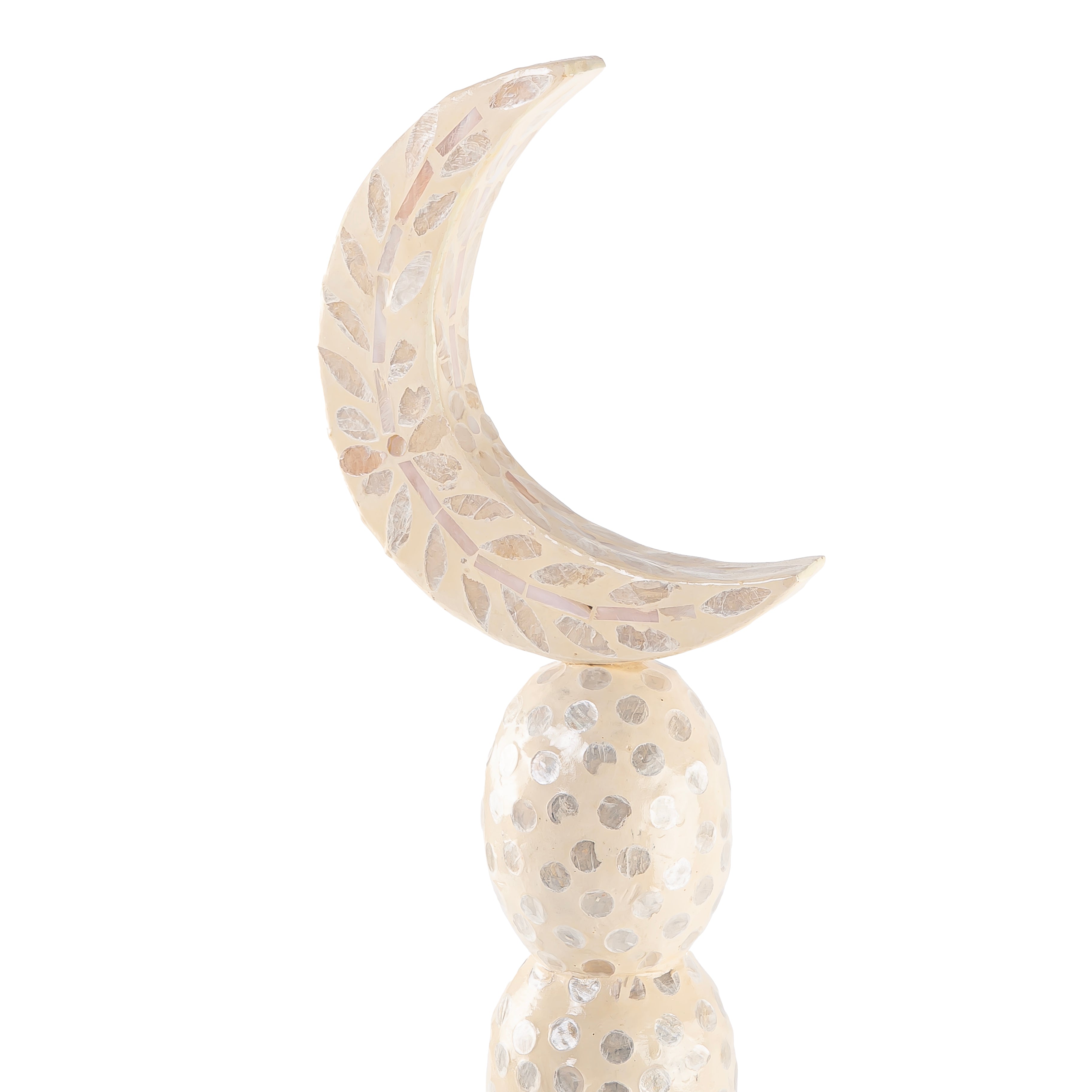 ستاند ديكور على شكل هلال حجم وسط - كريمي