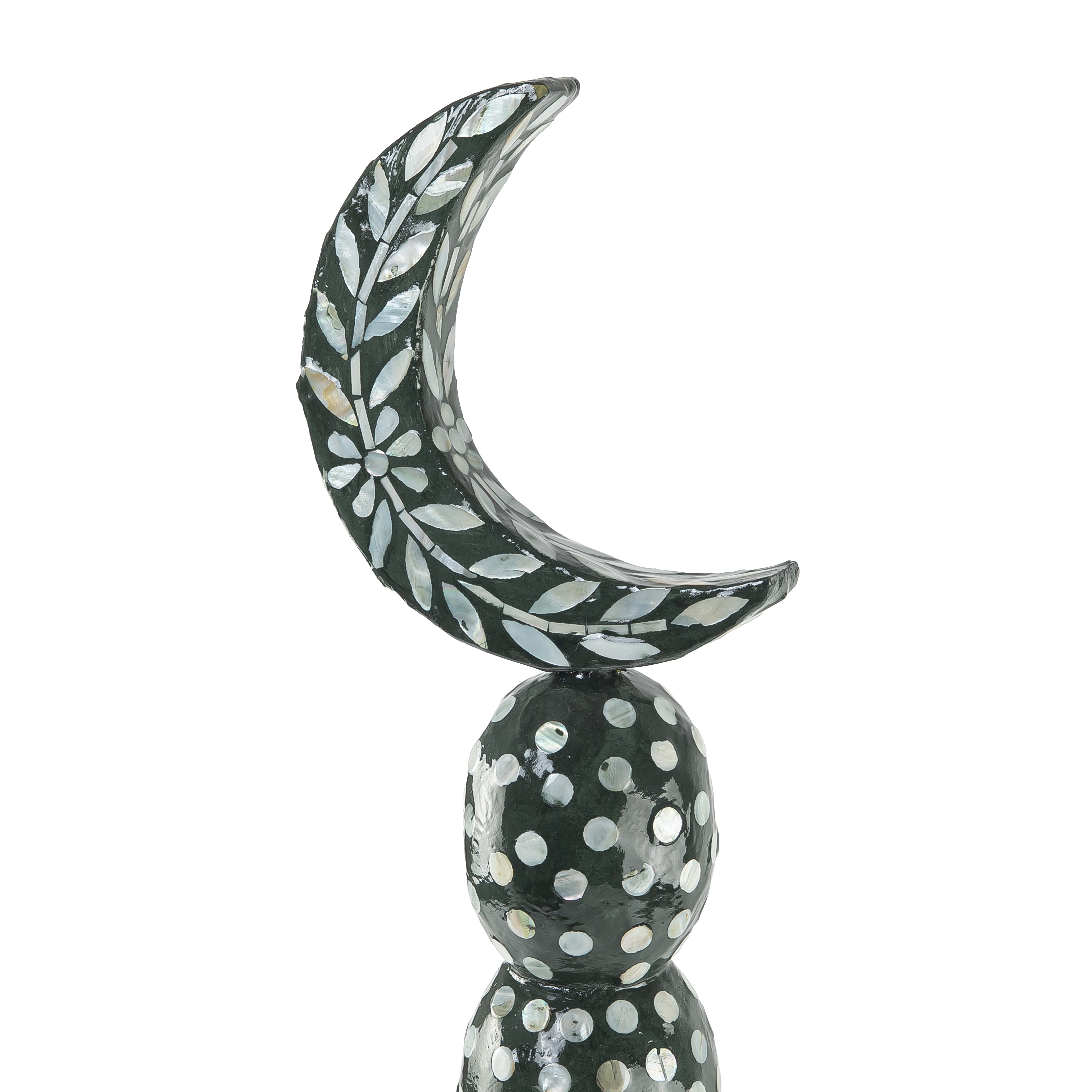 Large crescent moon decoration stand - green