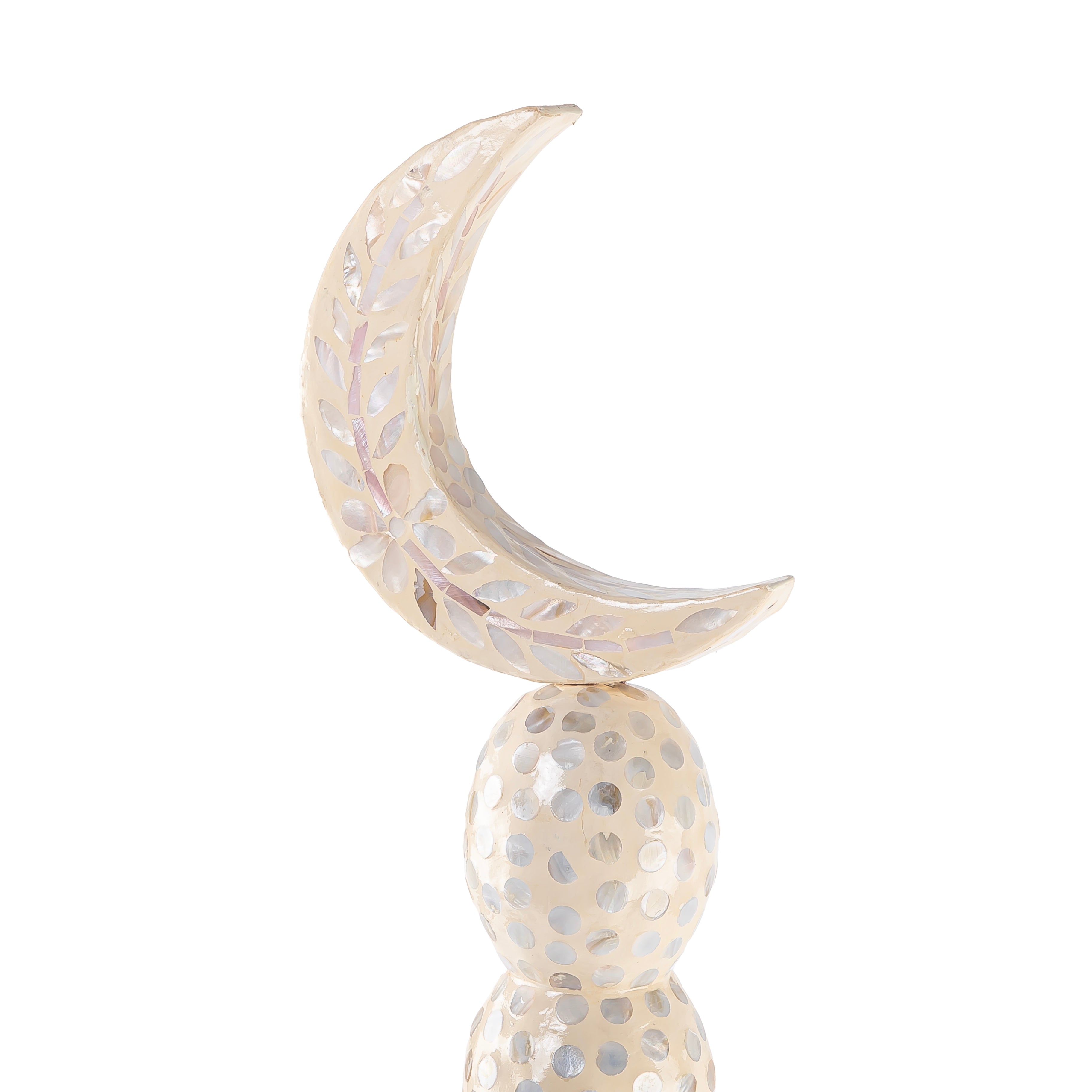 ستاند ديكور على شكل هلال حجم كبير - كريمي