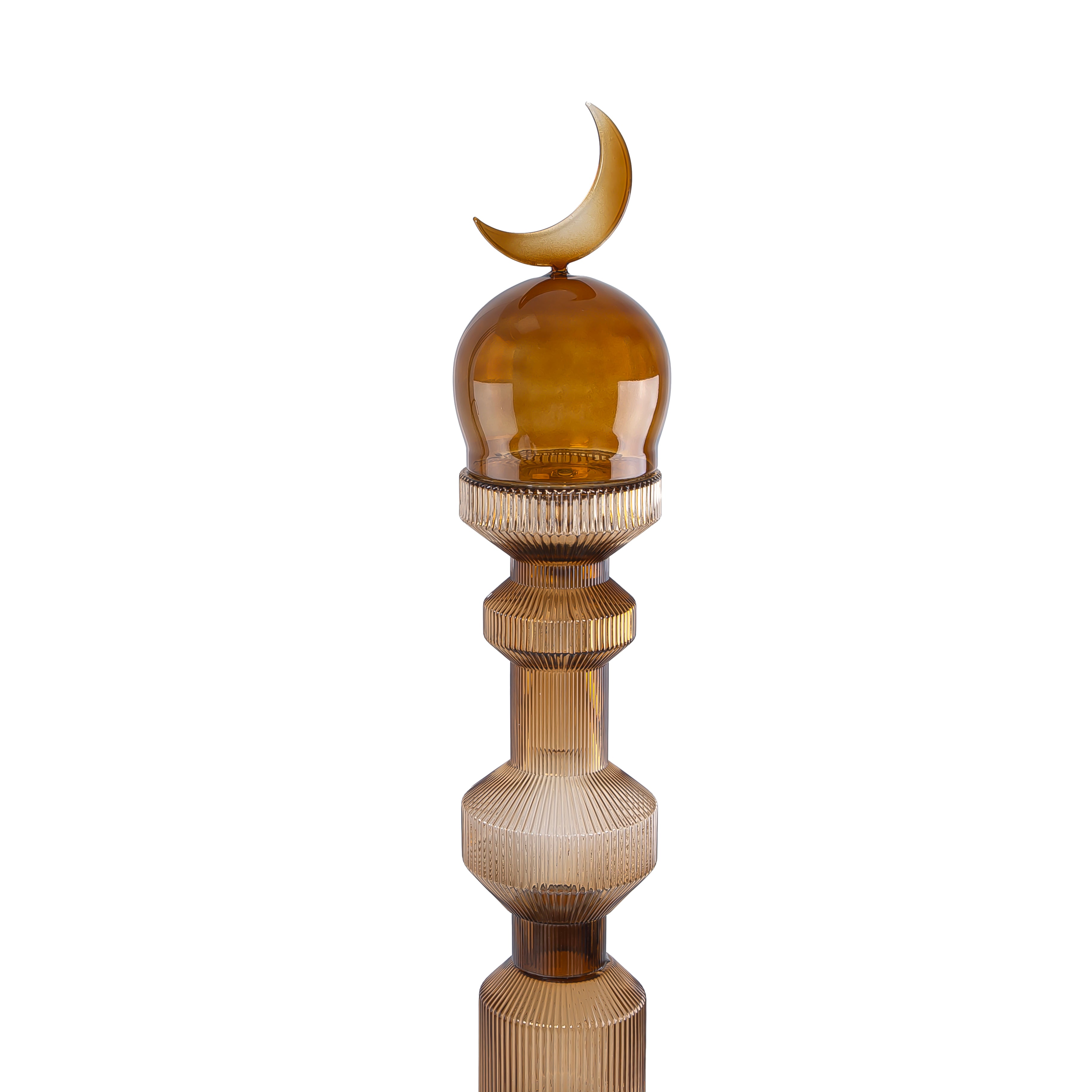 Large Glass Minarets Décor with Gift Box - Brown