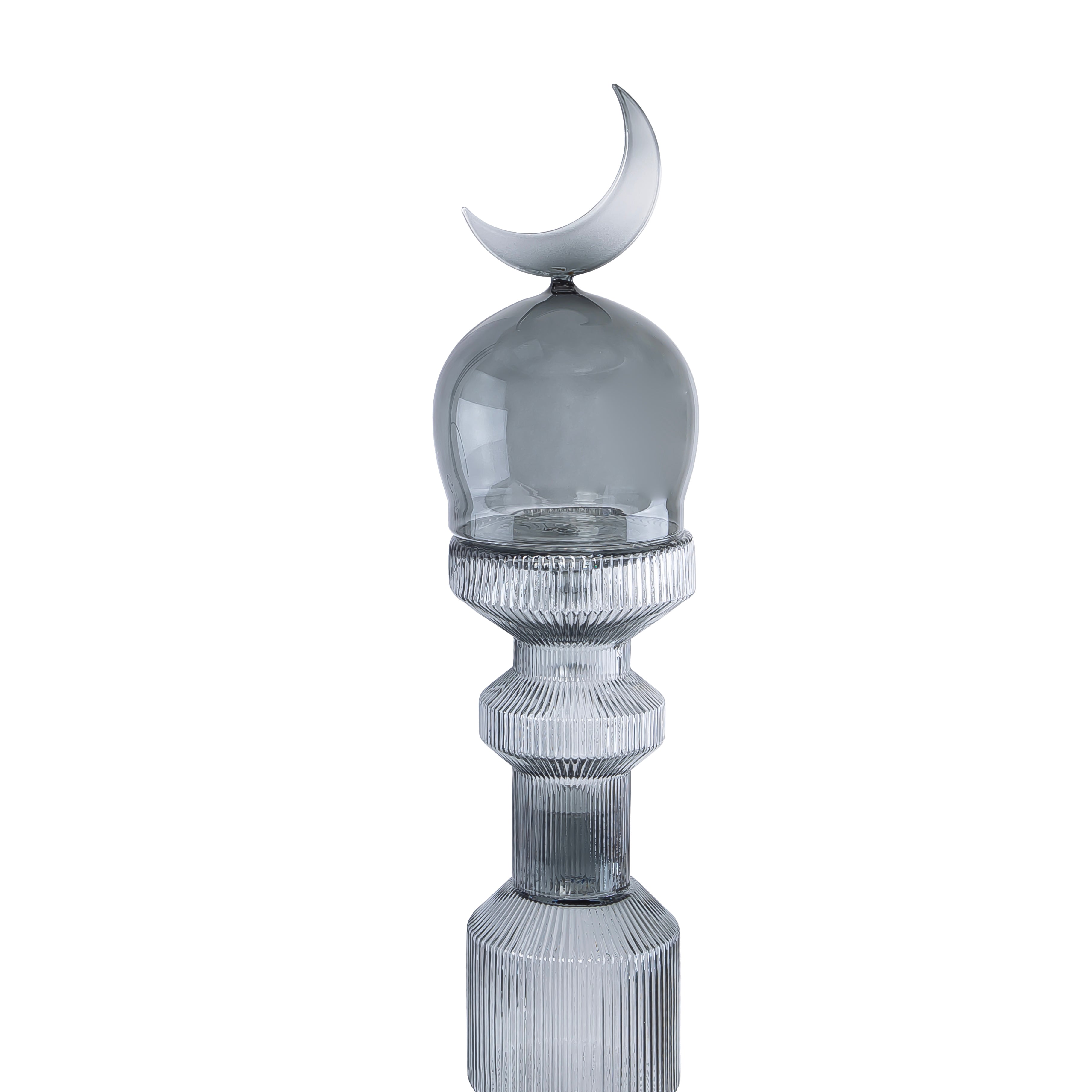 Medium Glass Minarets Décor with Gift Box - Grey