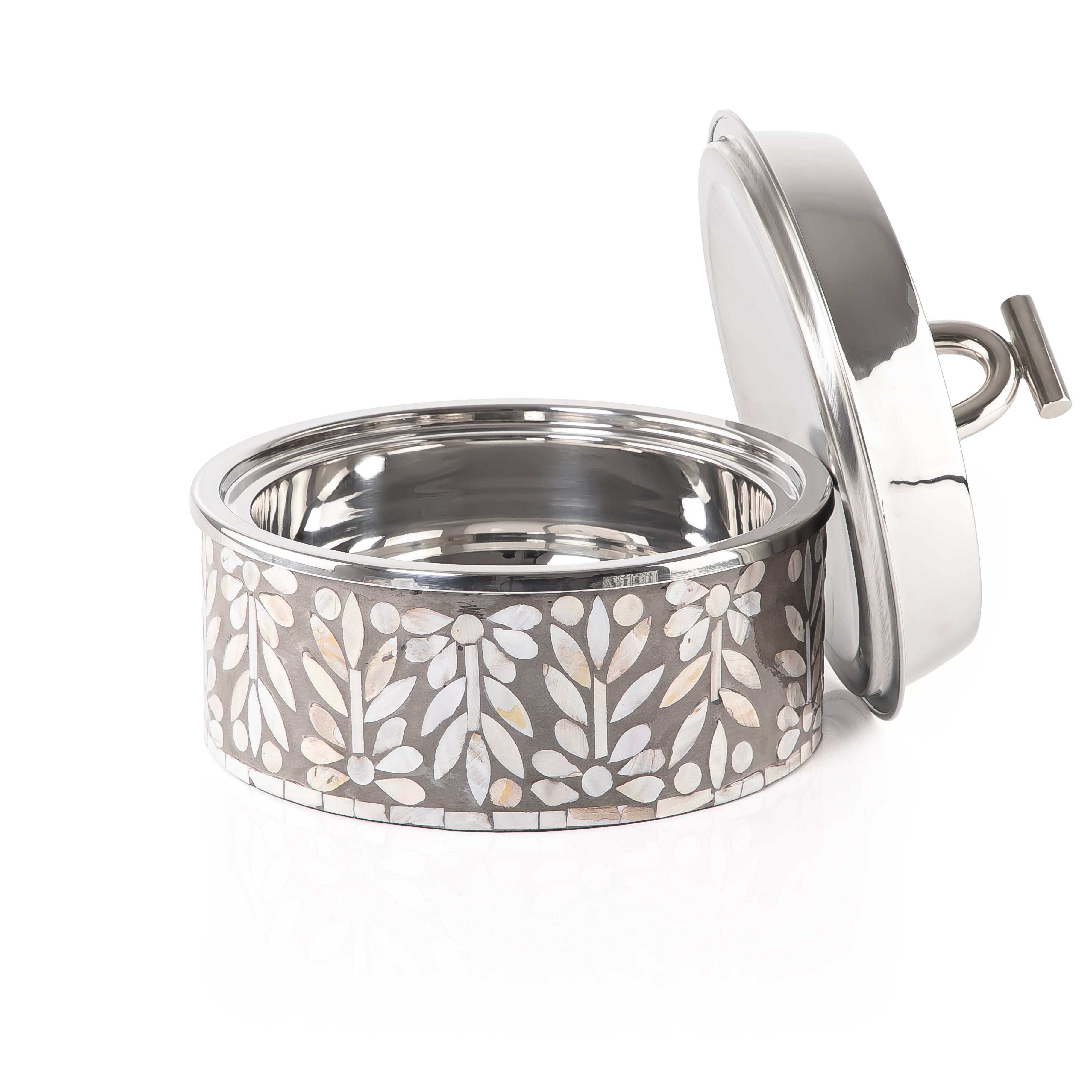 حافظ حرارة الطعام من الصدف و الإستانلس ستيل حجم صغير - رمادي