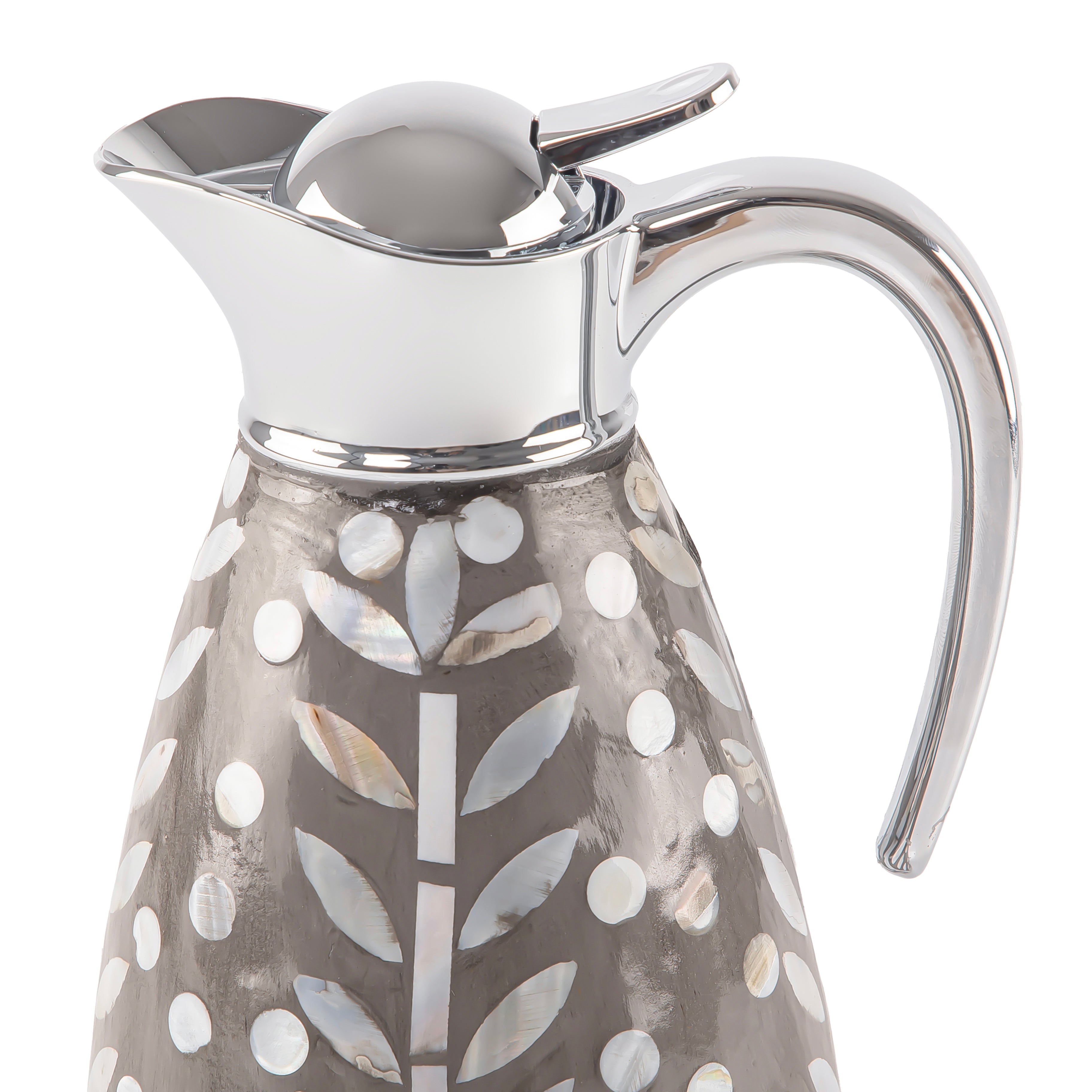 ترمس من الصدف سعة 1.5 لتر حافظ للحرارة - رمادي