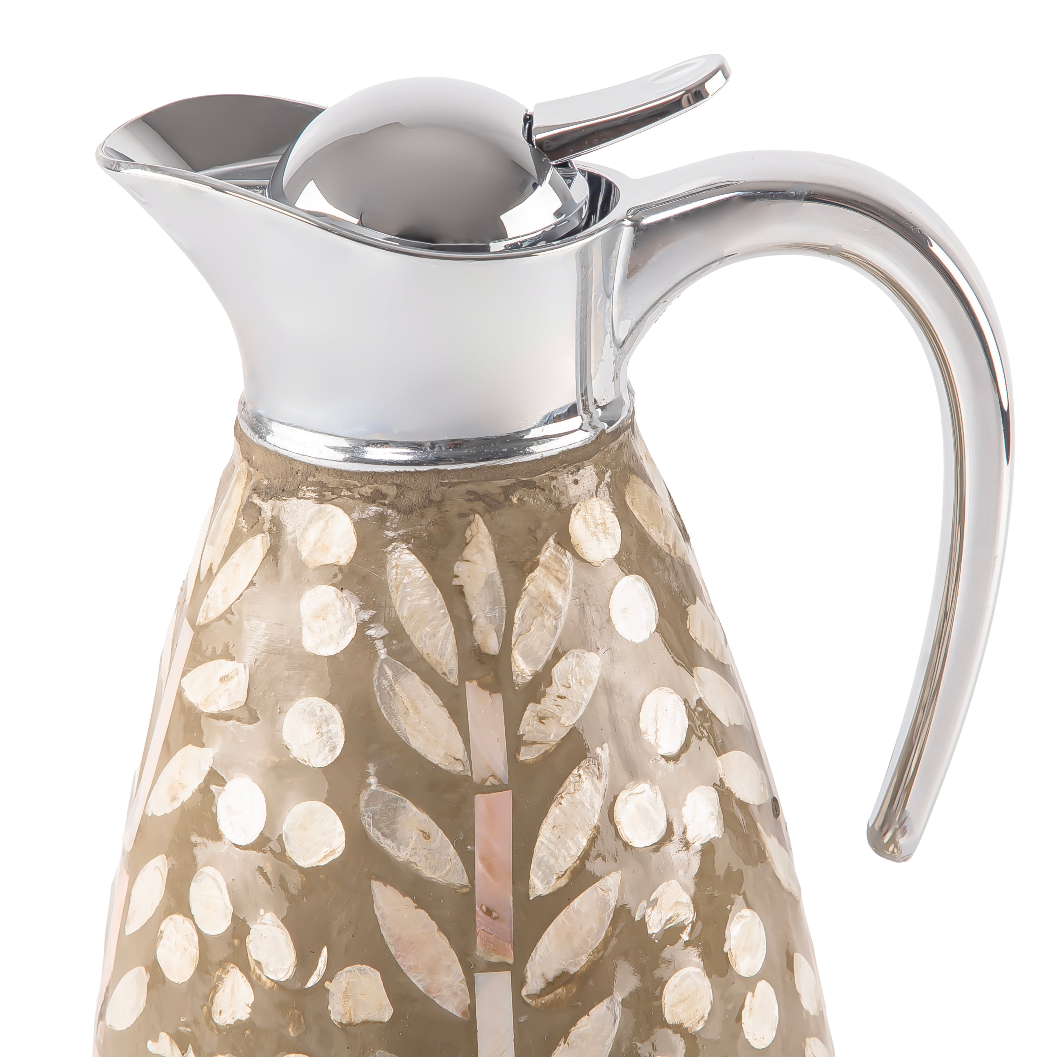 ترمس من الصدف سعة 1.5 لتر حافظ للحرارة - بيج