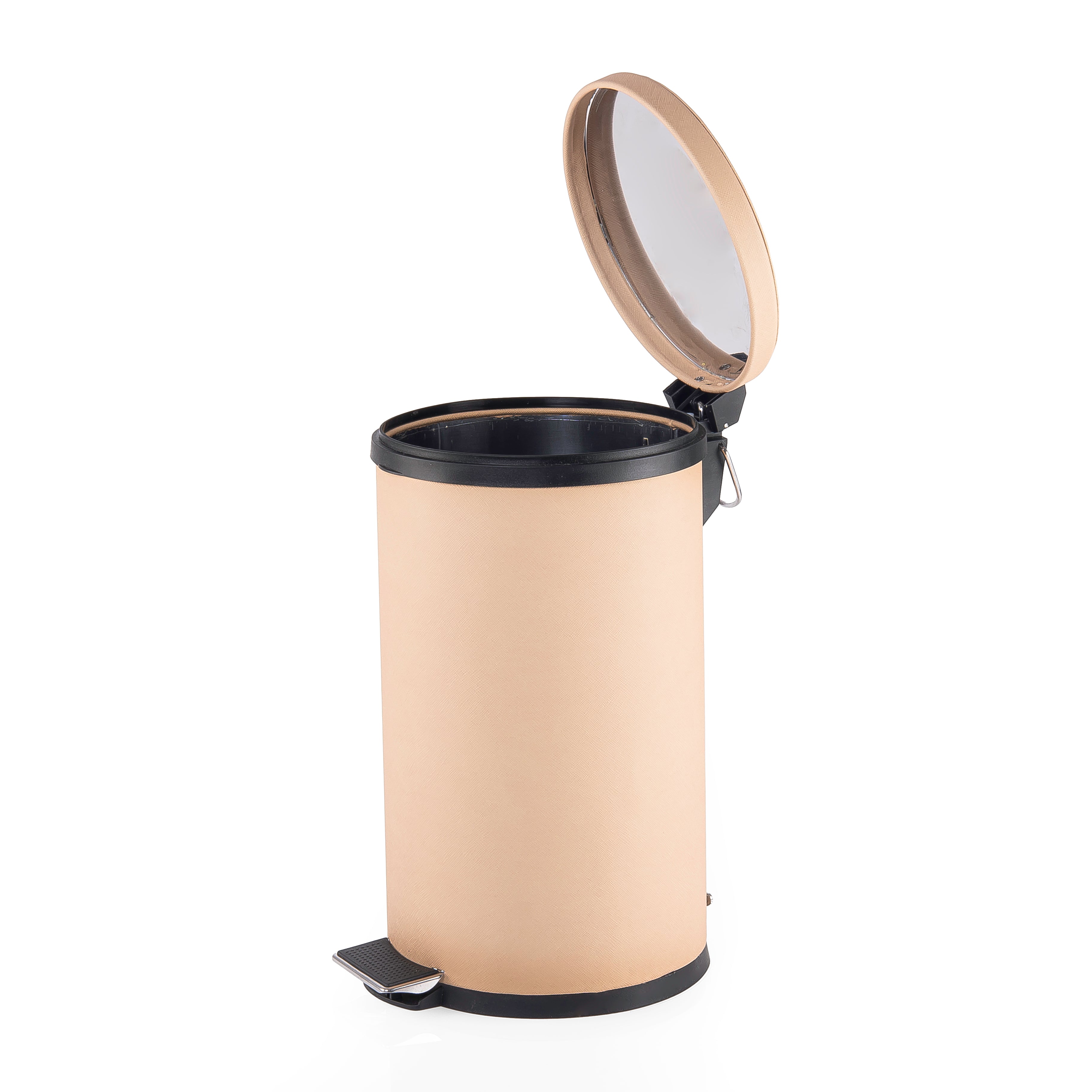 Large Leather Trash Can - Golden Yellow