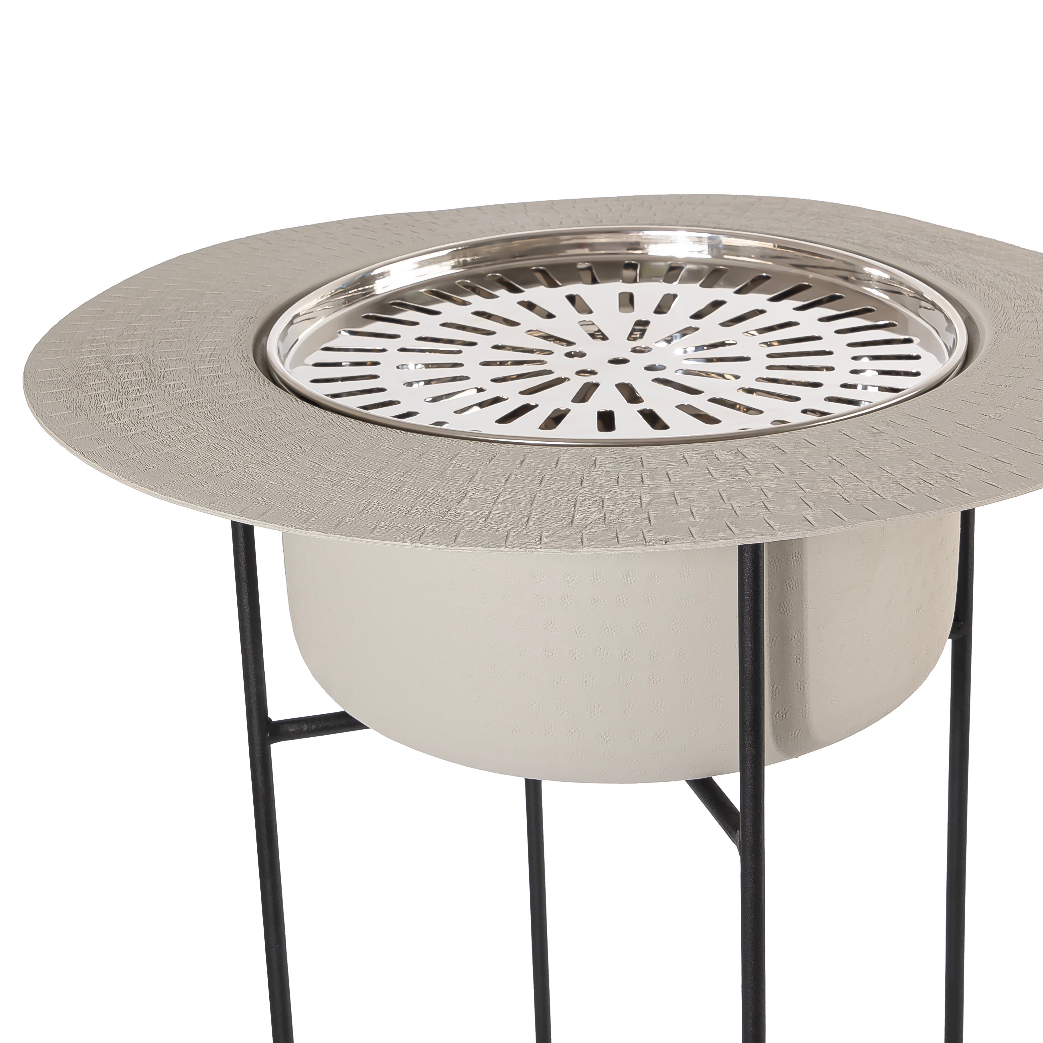 Metal Dua with stand - grey color