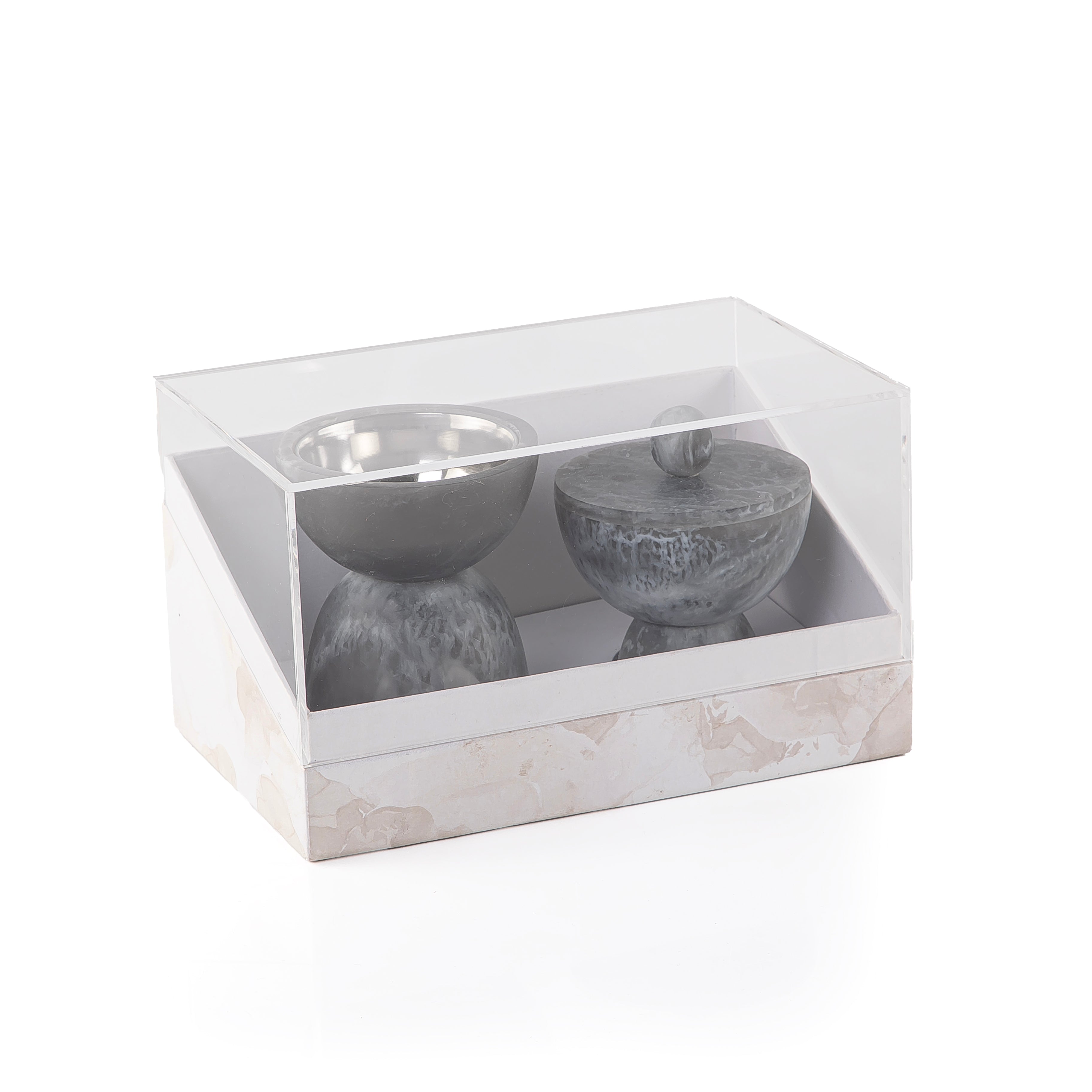 Set of resin mabkhar with aclyric gift box