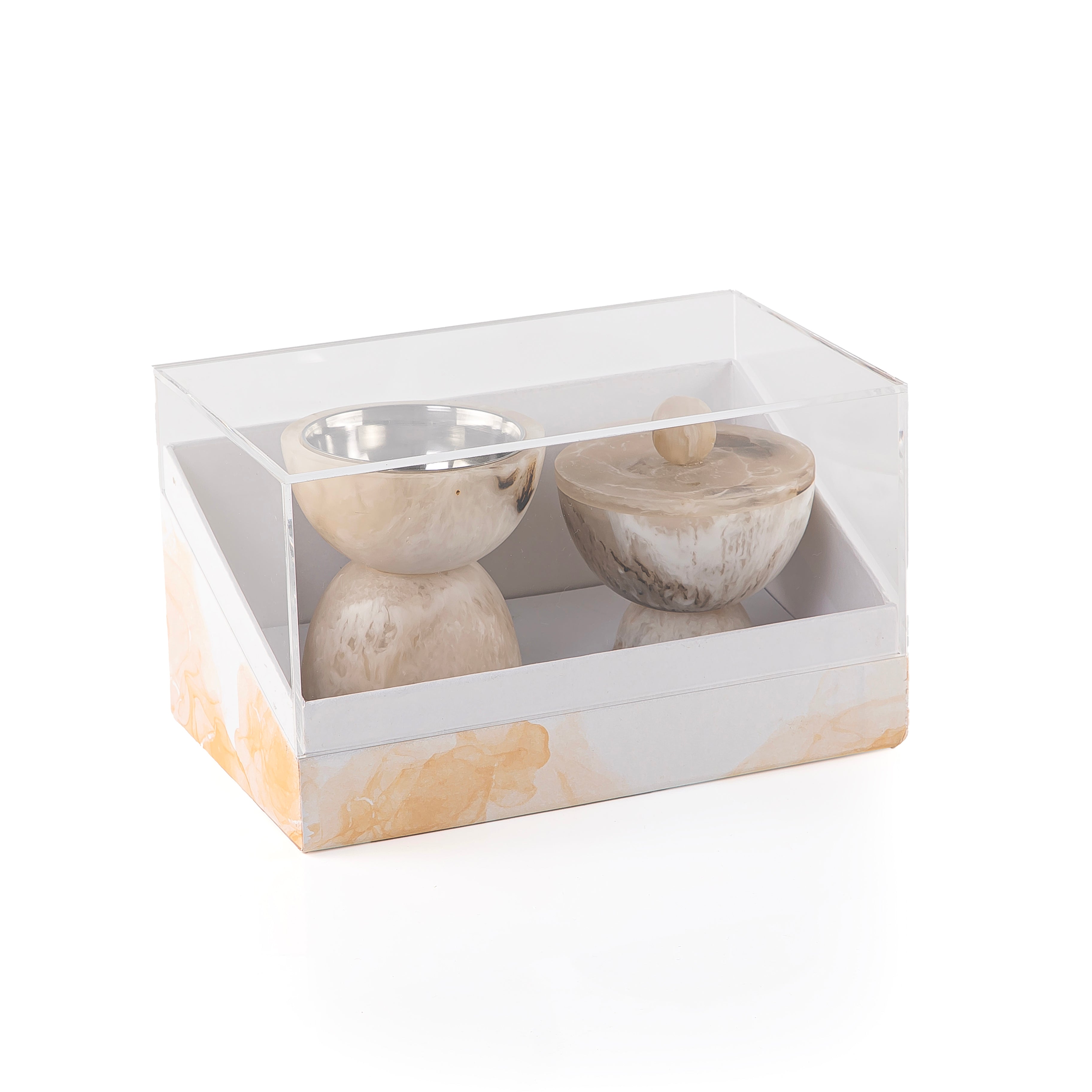 Set of resin mabkhar with aclyric gift box