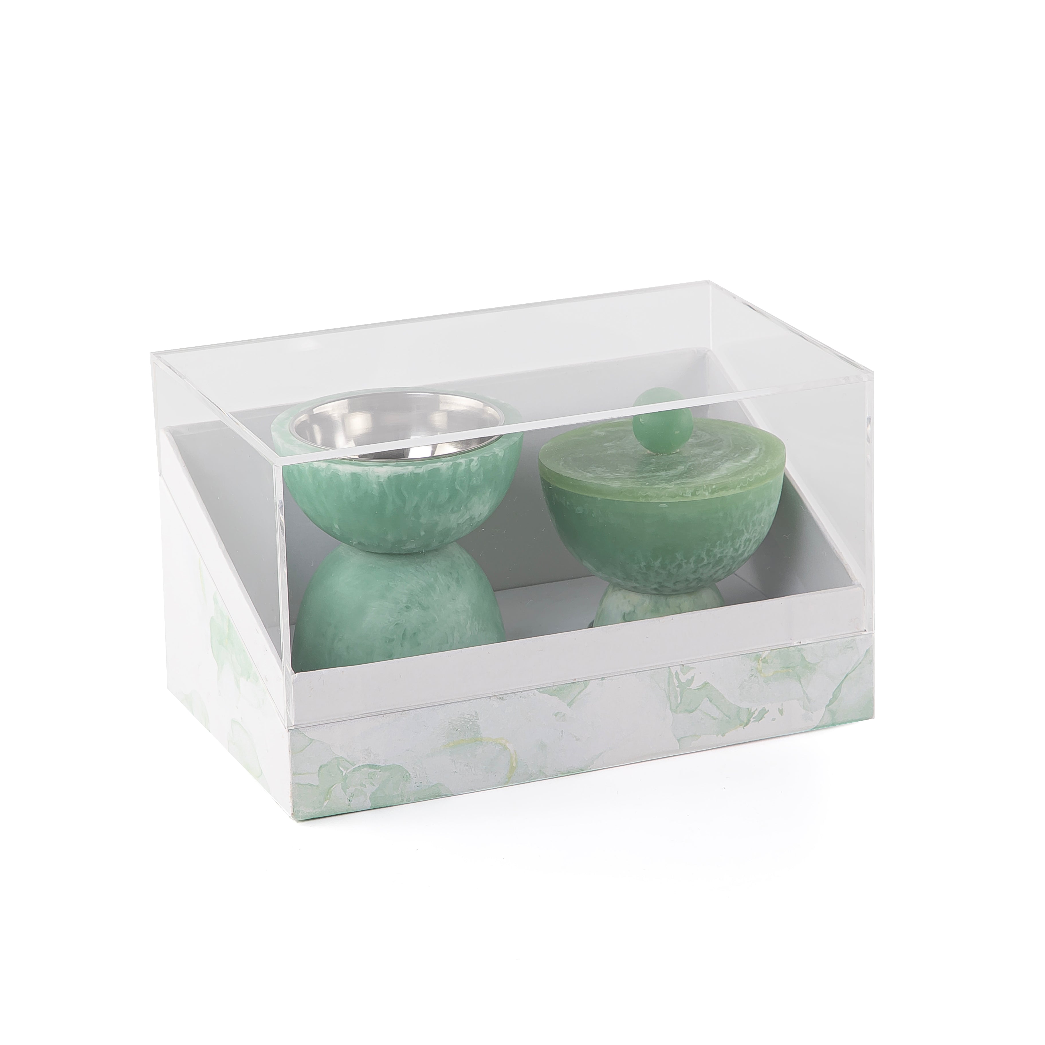 Set of resin mabkhar with aclyric gift box