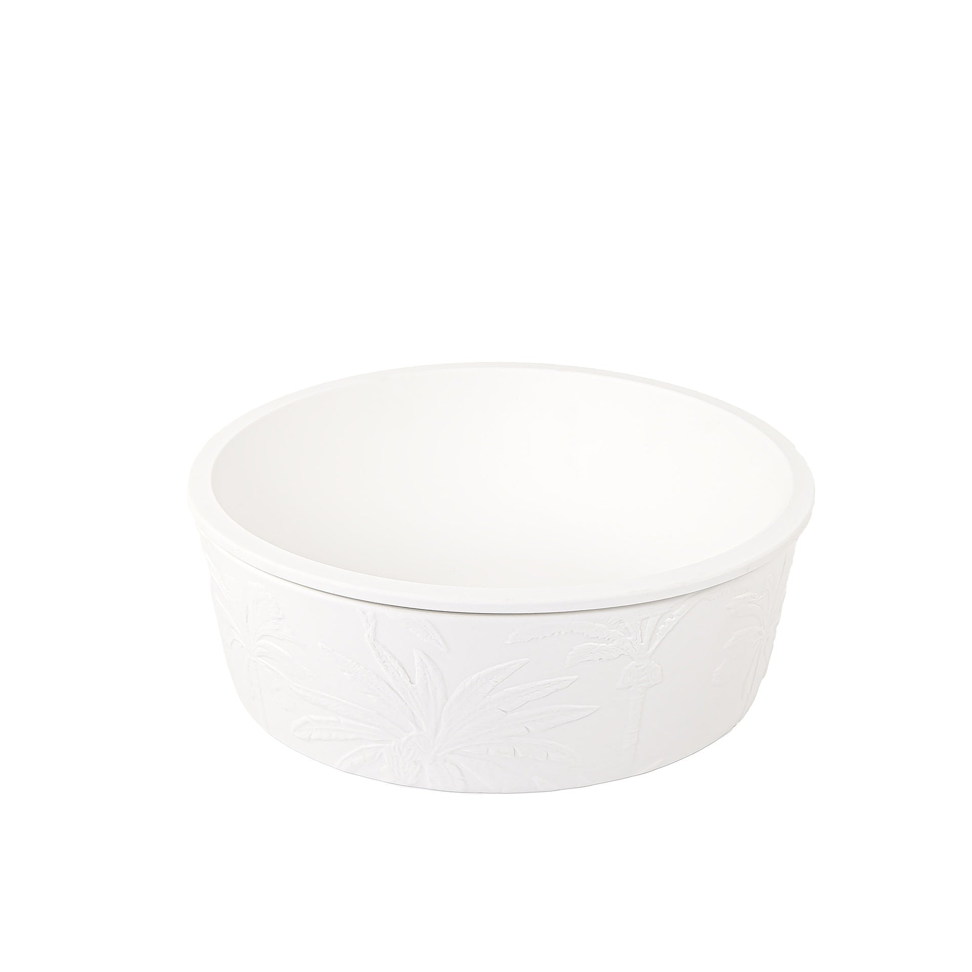 وعاء خزف أبيض دائري مع بوكس هدايا