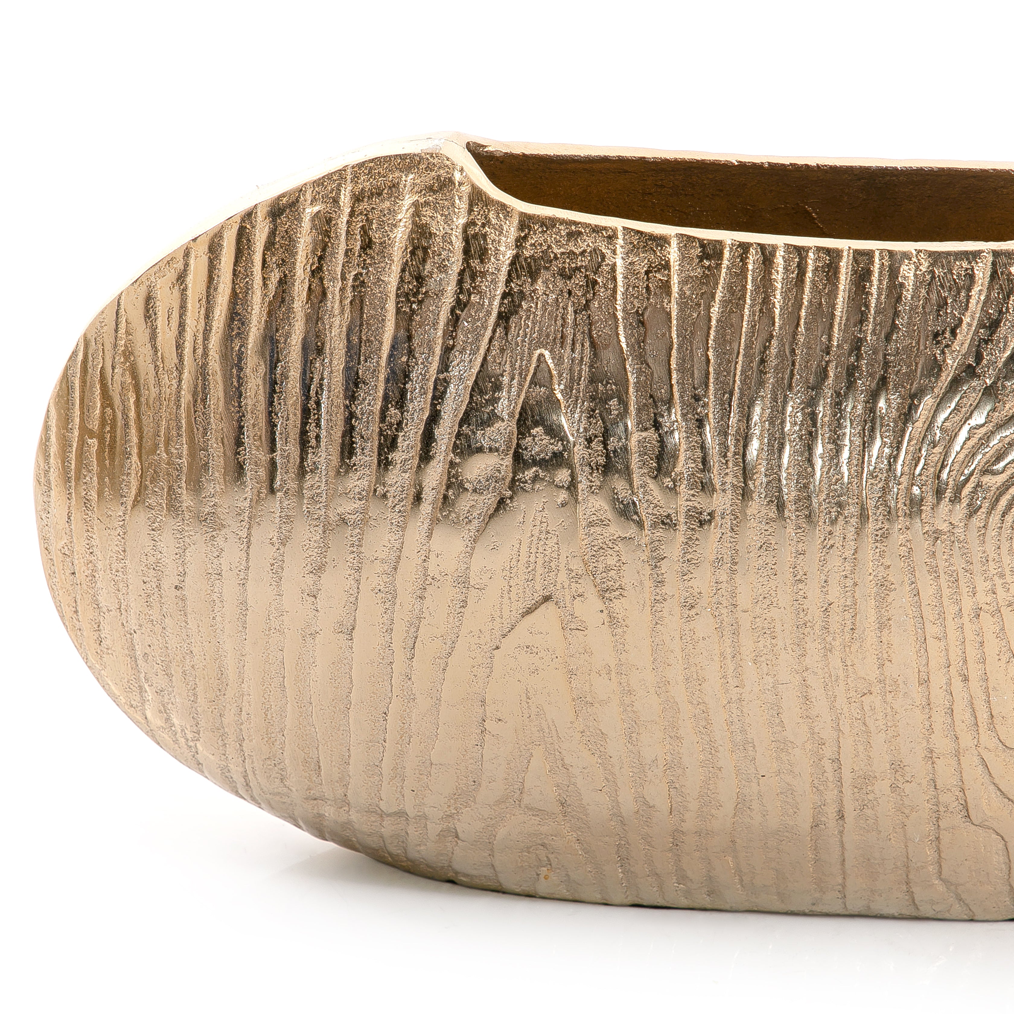 Broad Gold Metal Vase