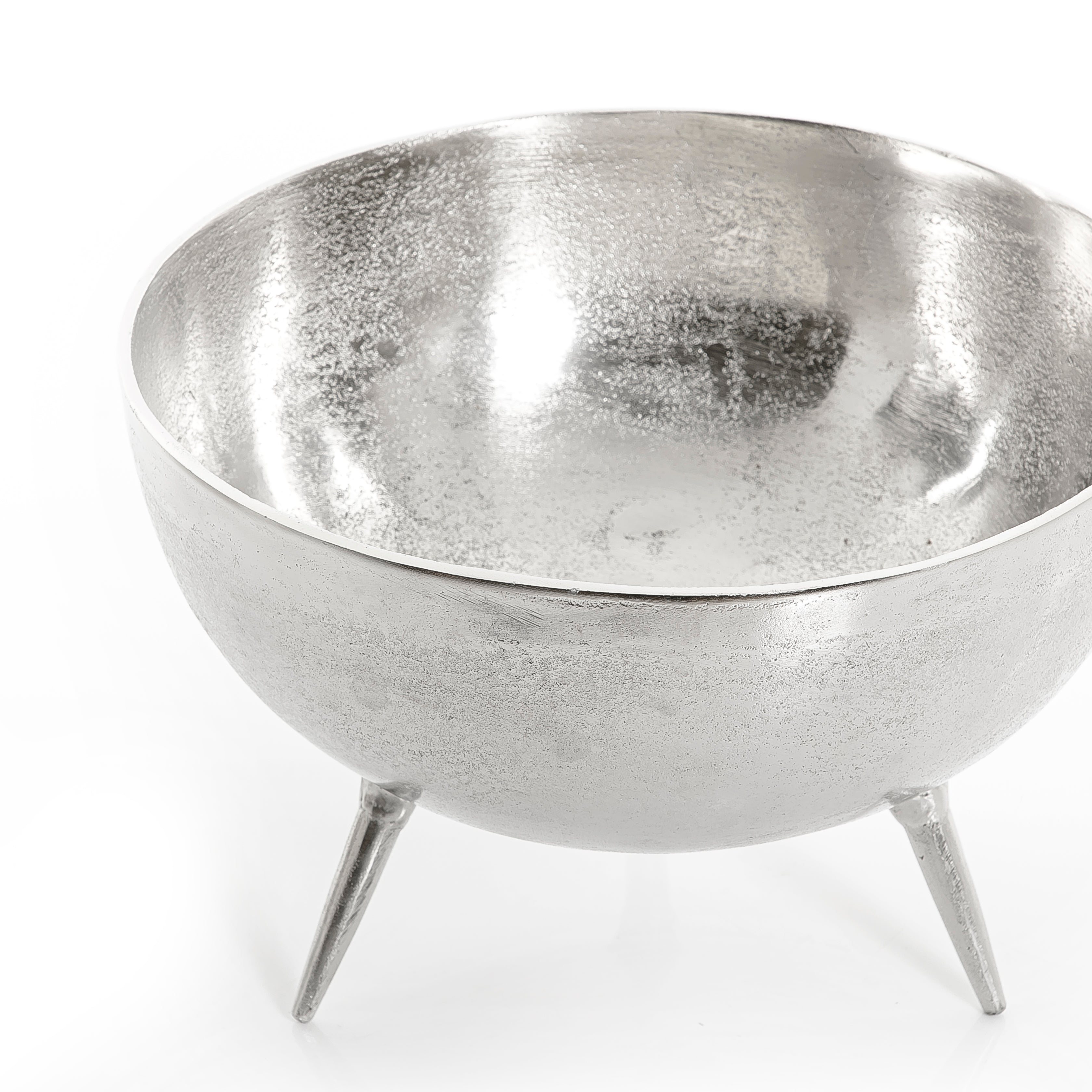 Silver Metal Bowl With Legs