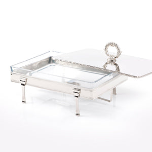 Silver steel food heat keeper with byrex roaster - CASCADES