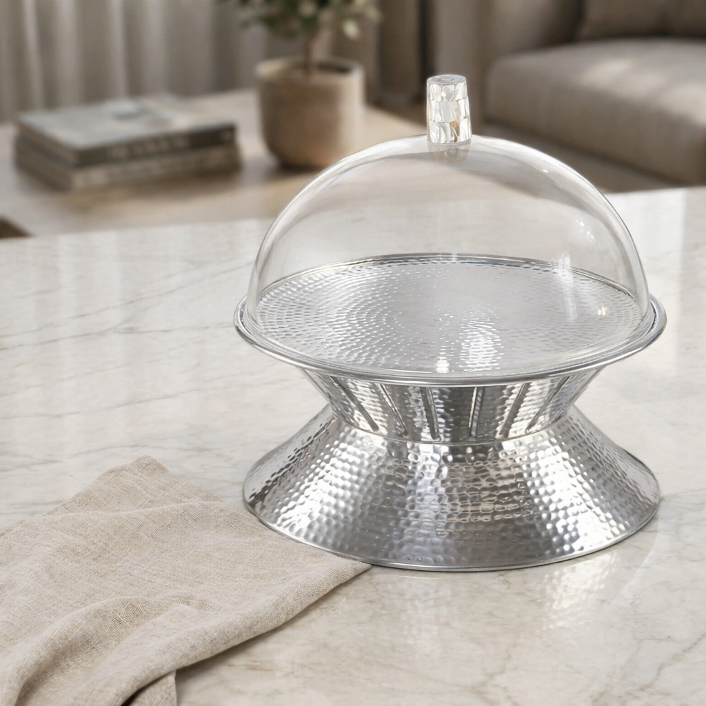 Silver Round Double Side Bowl - Large