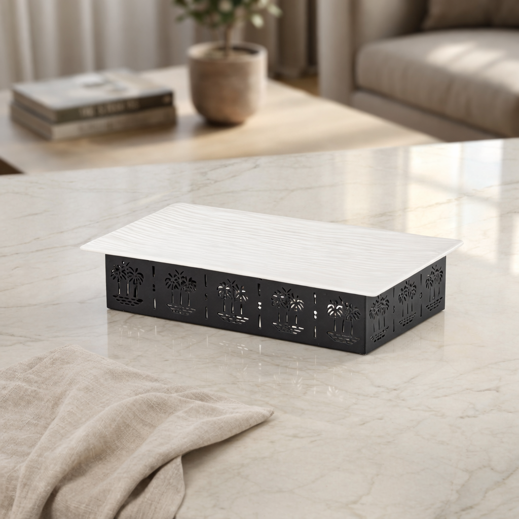 Black Rectangular Ceramic plate - Small