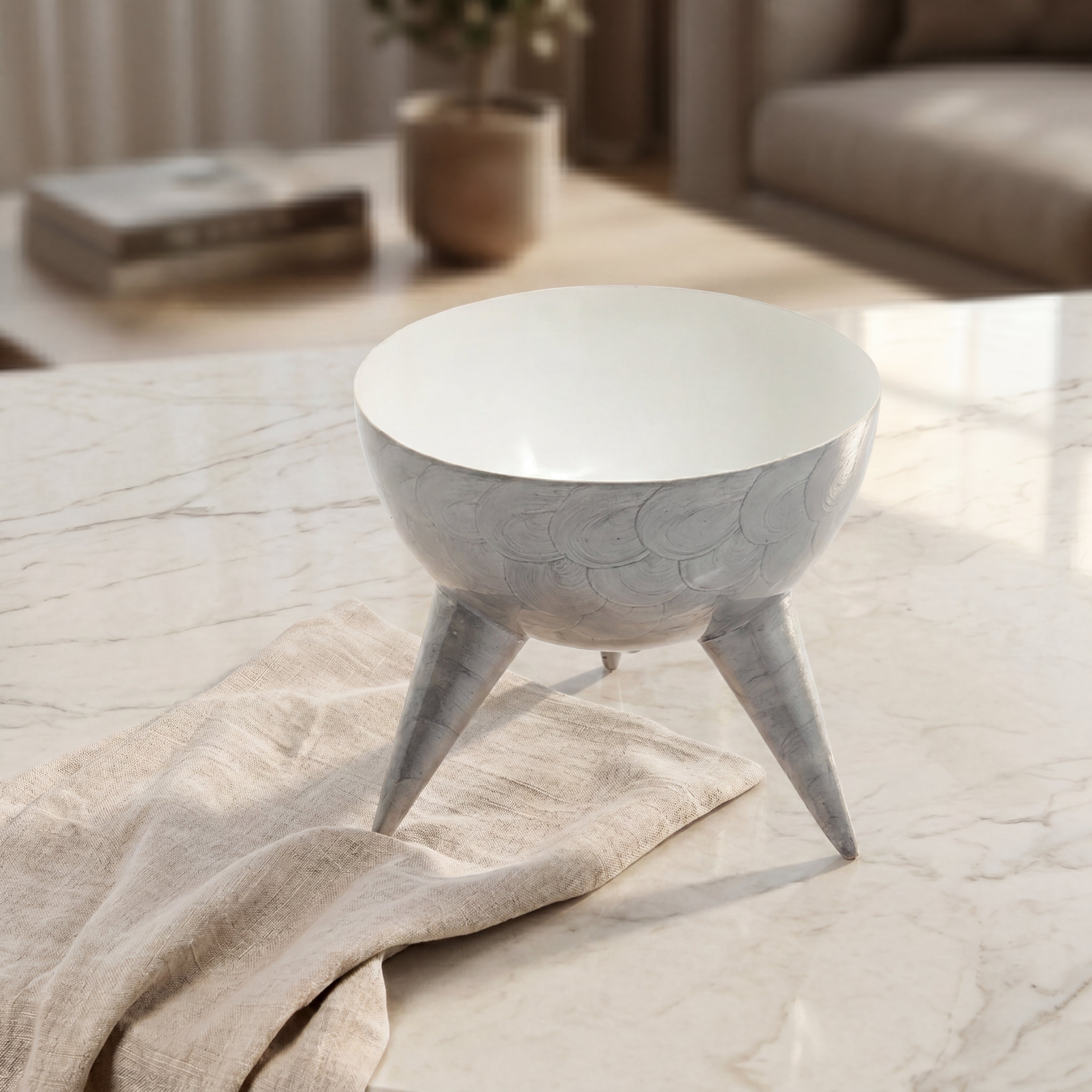 Metal Serving Bowl With Legs
