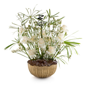 Metal bowl decorated with chocolates and flower - CASCADES
