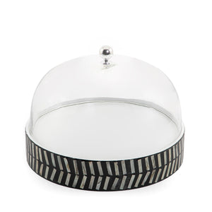 Mother of pearl plate with glass cover - CASCADES