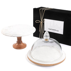 Set of Marble stand and marble stand with cover - CASCADES