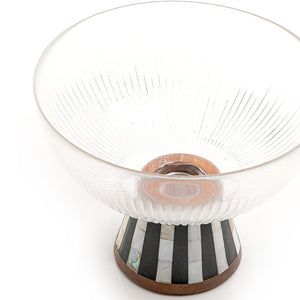 Glass bowl with wooden base - CASCADES