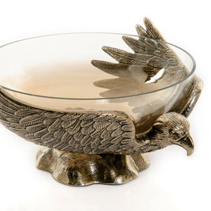 Glass bowl with metal base - CASCADES