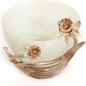 Glass bowl with metal base - CASCADES