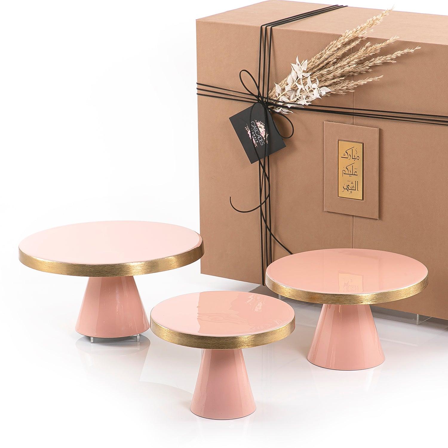 Set of 3 metal stand with gift box - CASCADES