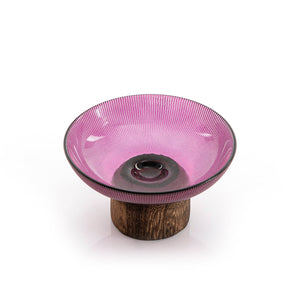 Glass Bowel With Wood Base (5981734404261)