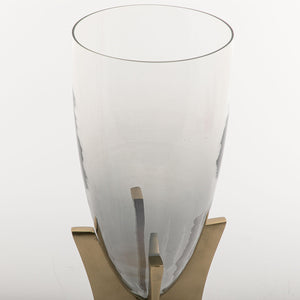 Glass and metal vase large size - CASCADES
