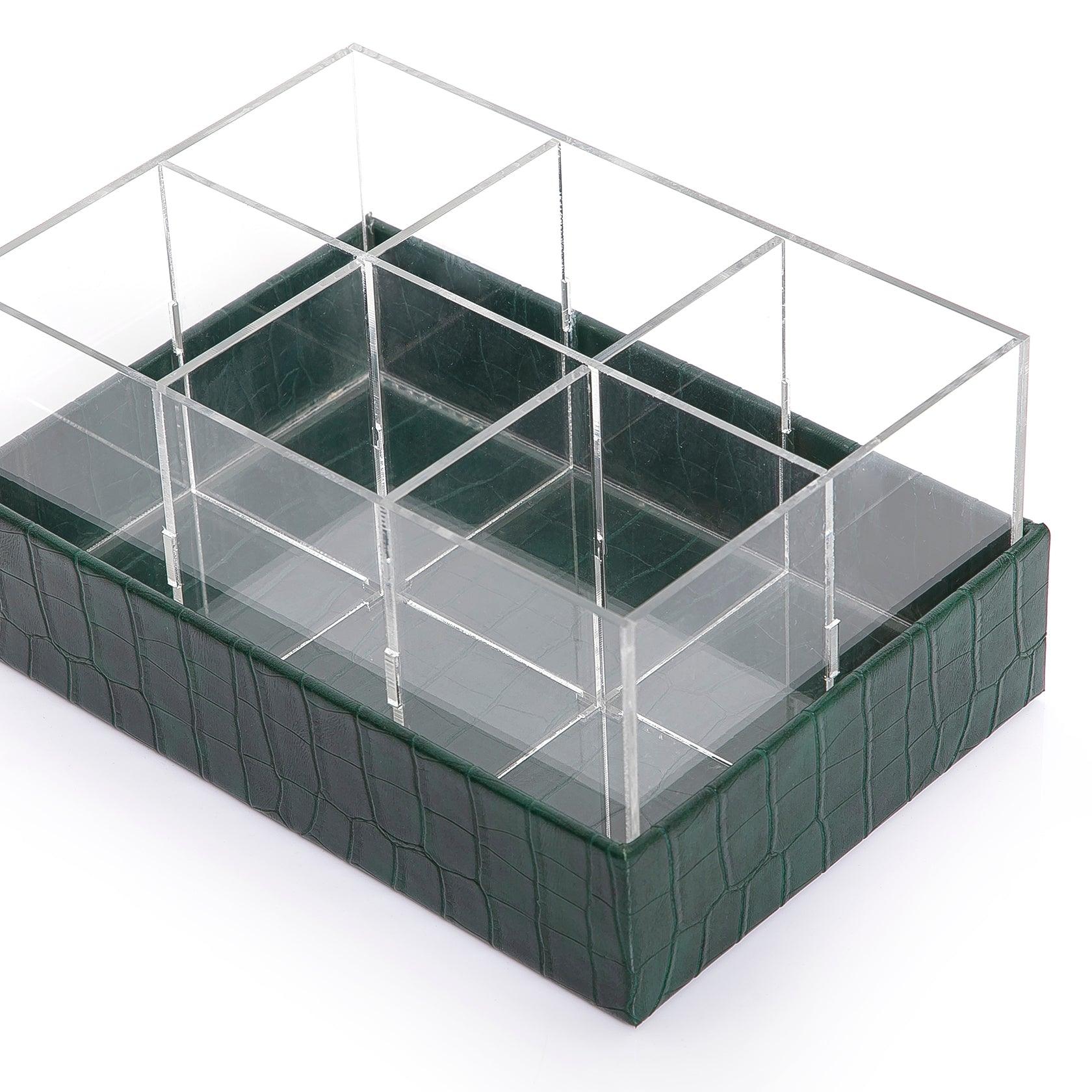 Leather and acrylic box for small water bottles - CASCADES