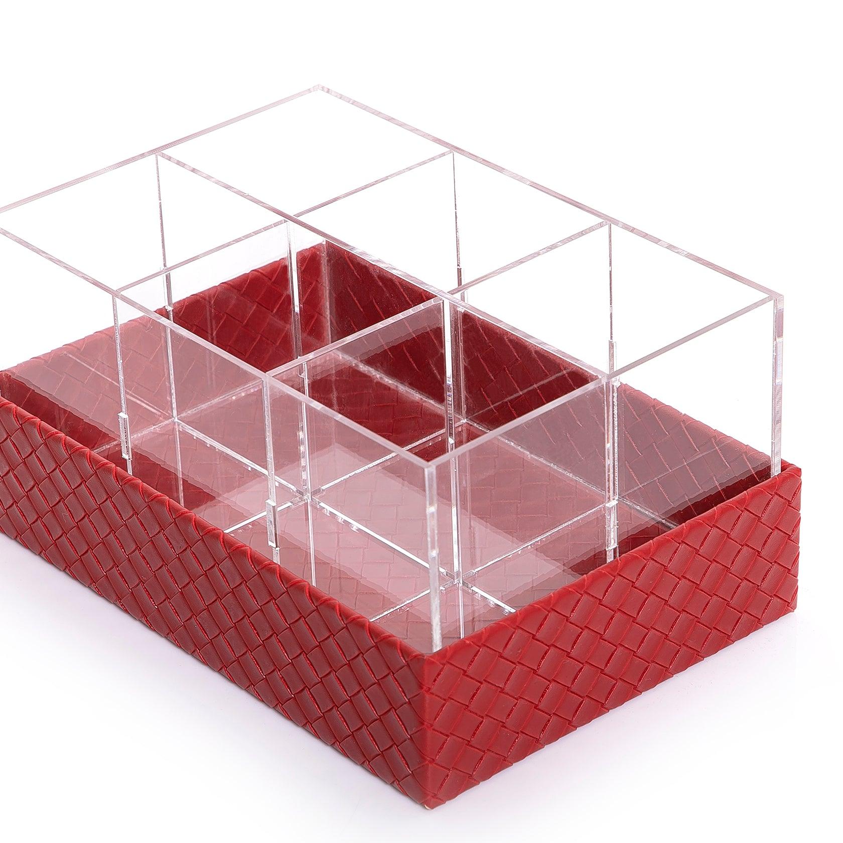 Leather and acrylic box for small water bottles - CASCADES