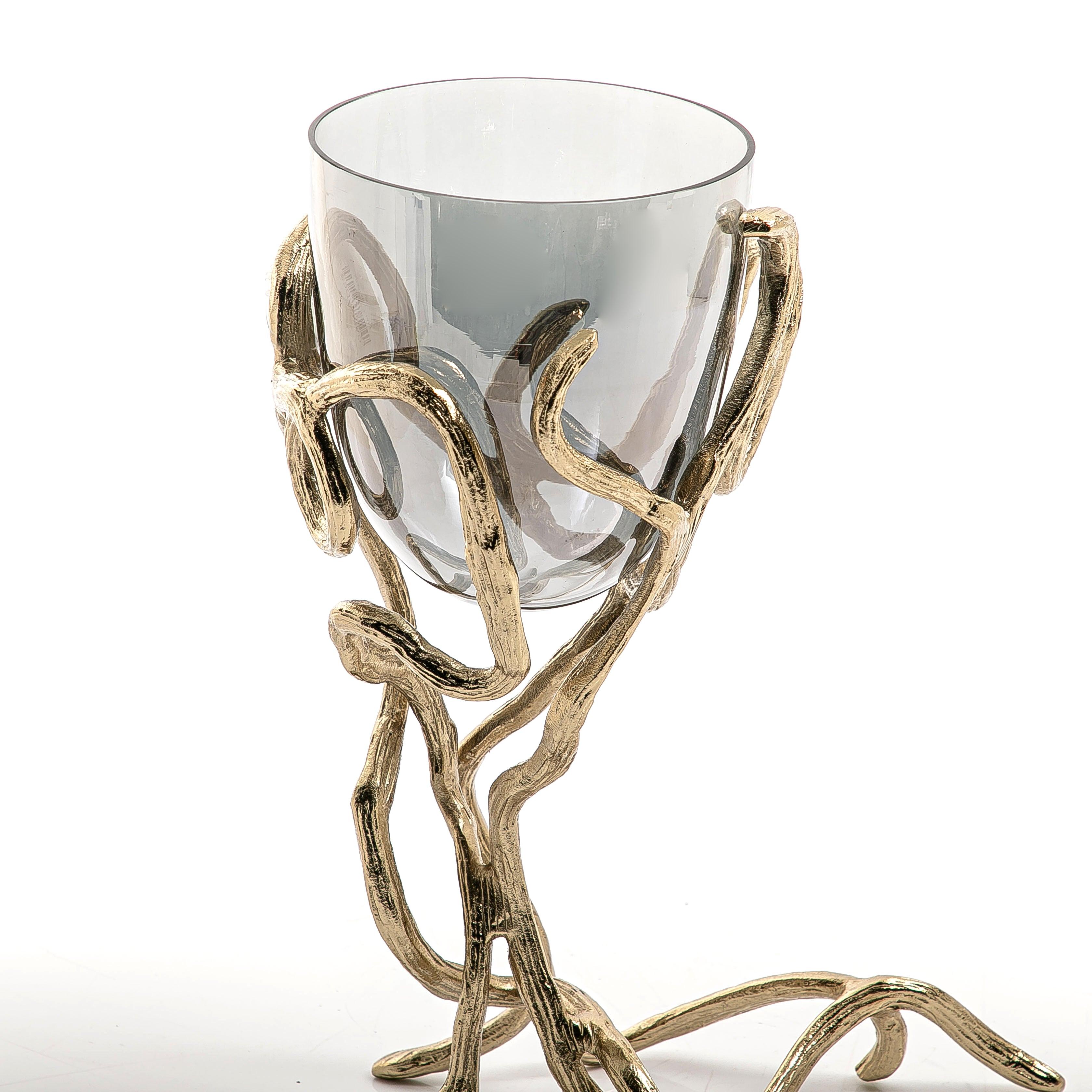 Candle holder with glass bowl - CASCADES