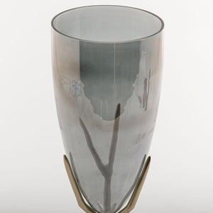 Glass and metal vase large size - CASCADES