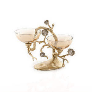 Glass Bowl stand with metal base - CASCADES