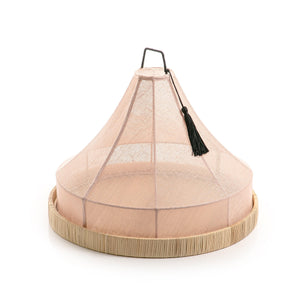 Rattan tray with linen cover - CASCADES