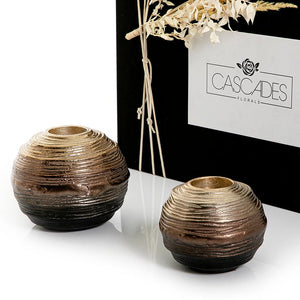 Set of 2 metal candle holder with gift box - CASCADES