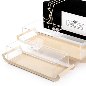 Set of 2 metal trays with acrylic covers and gift box - CASCADES